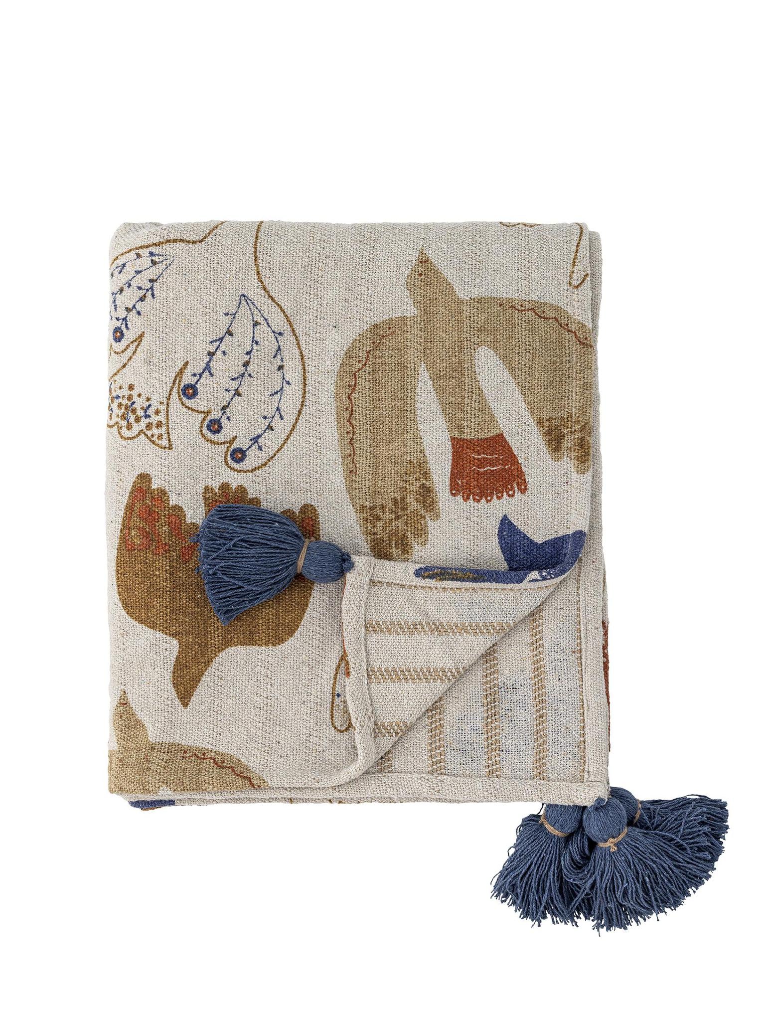 Anniversary Recycled Cotton Throw - Printed Brown