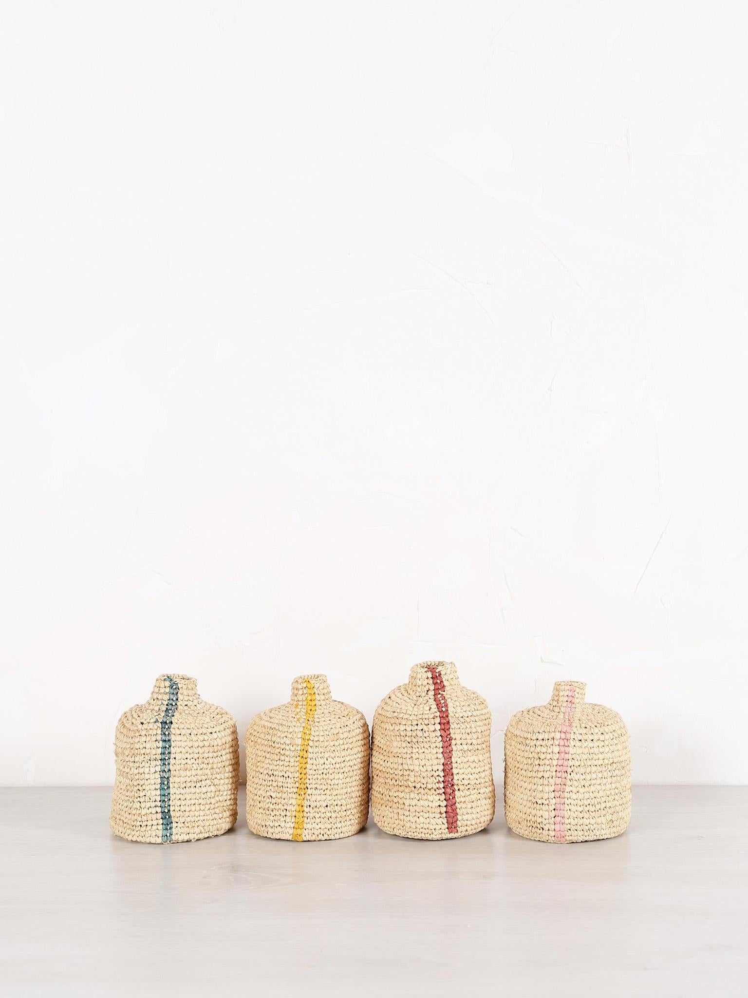 Small Woven Vertical Striped Bud/Bottle Vase
