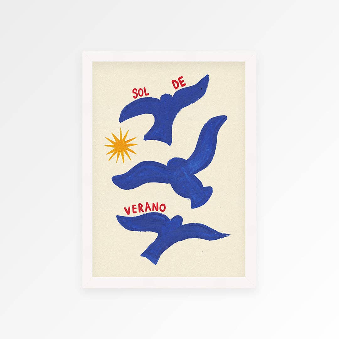 Seagulls Hand Painted Print