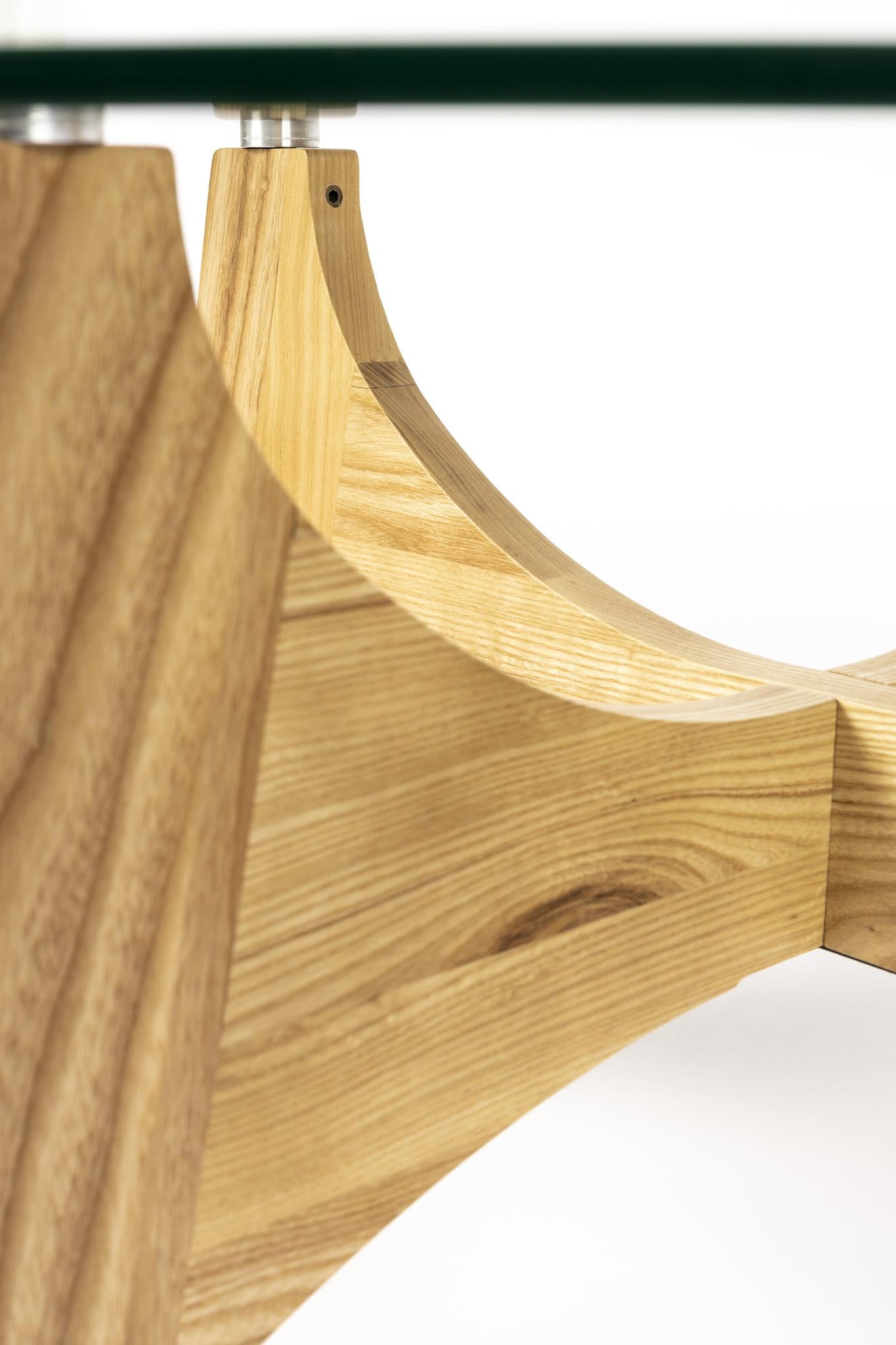 Kobe Ash Wood & Glass Coffee/Side Table - 2 Sizes Available