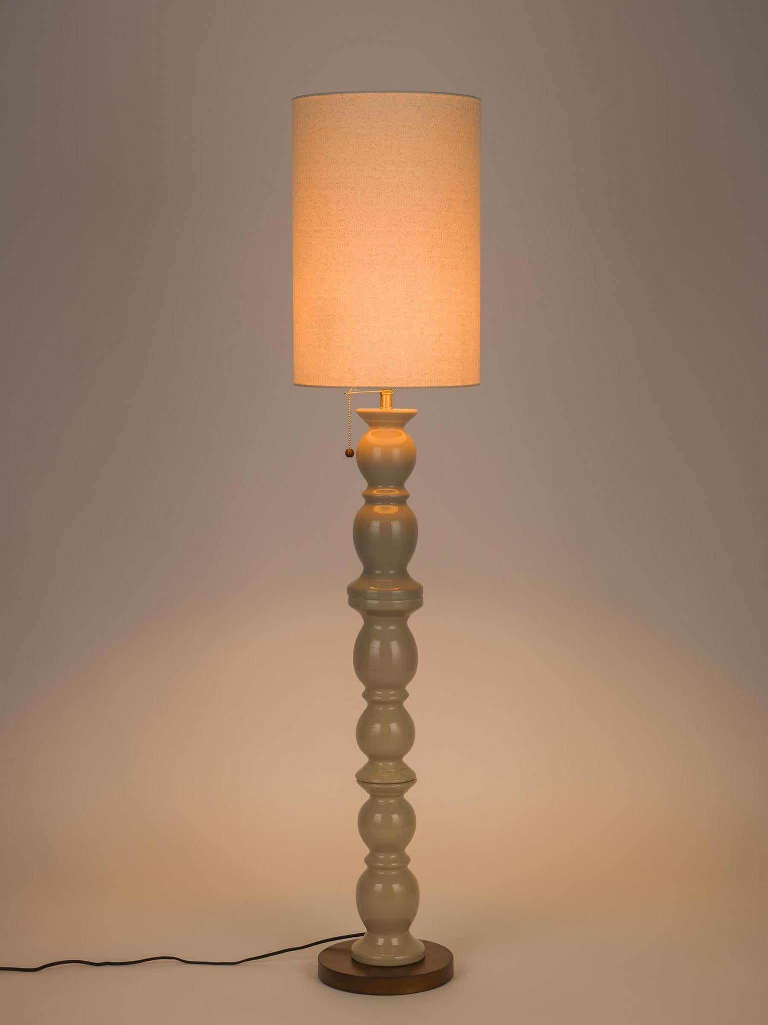 walnut brew floor lamp