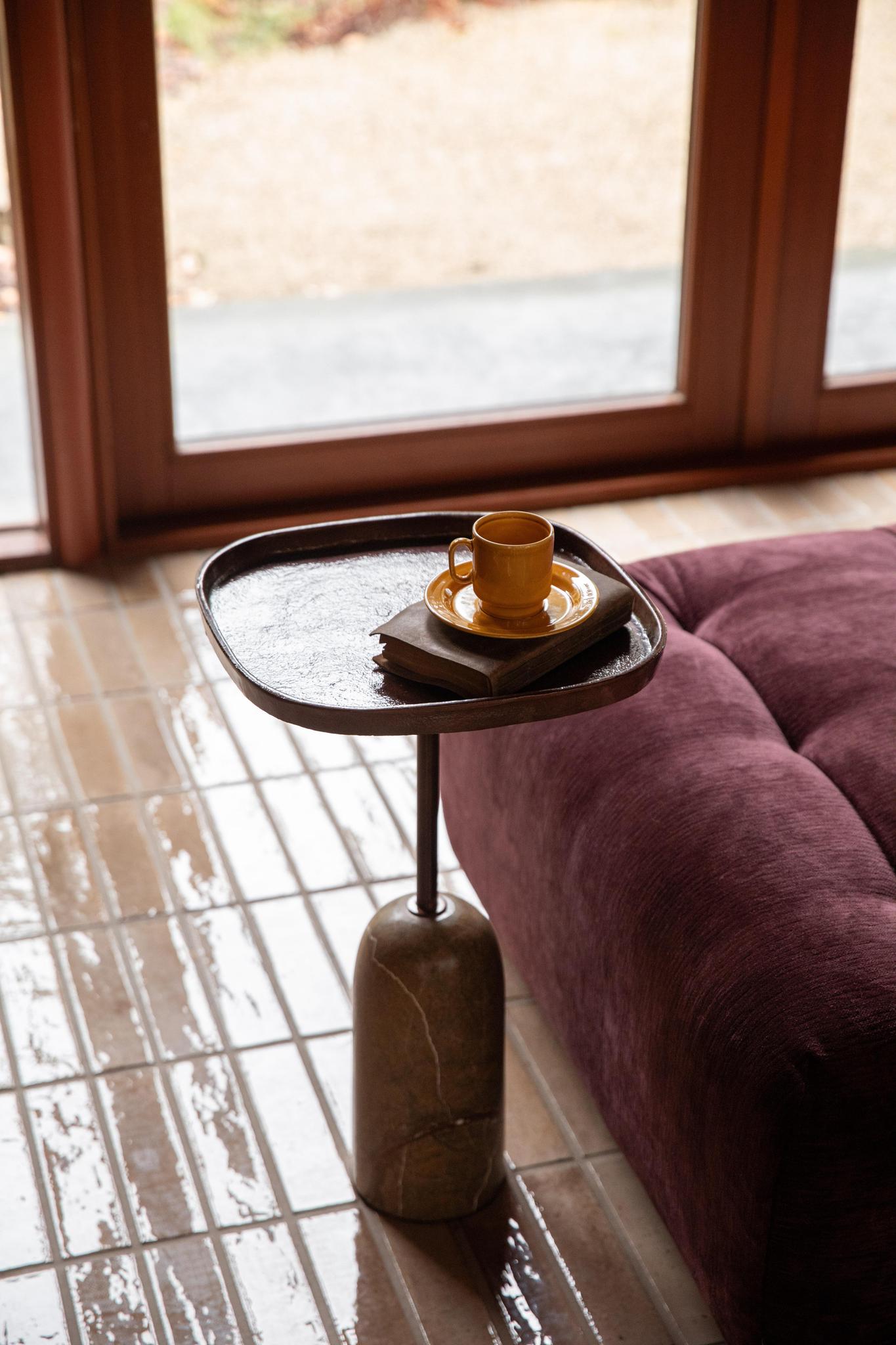 Rimo Bronze Marble Side Table