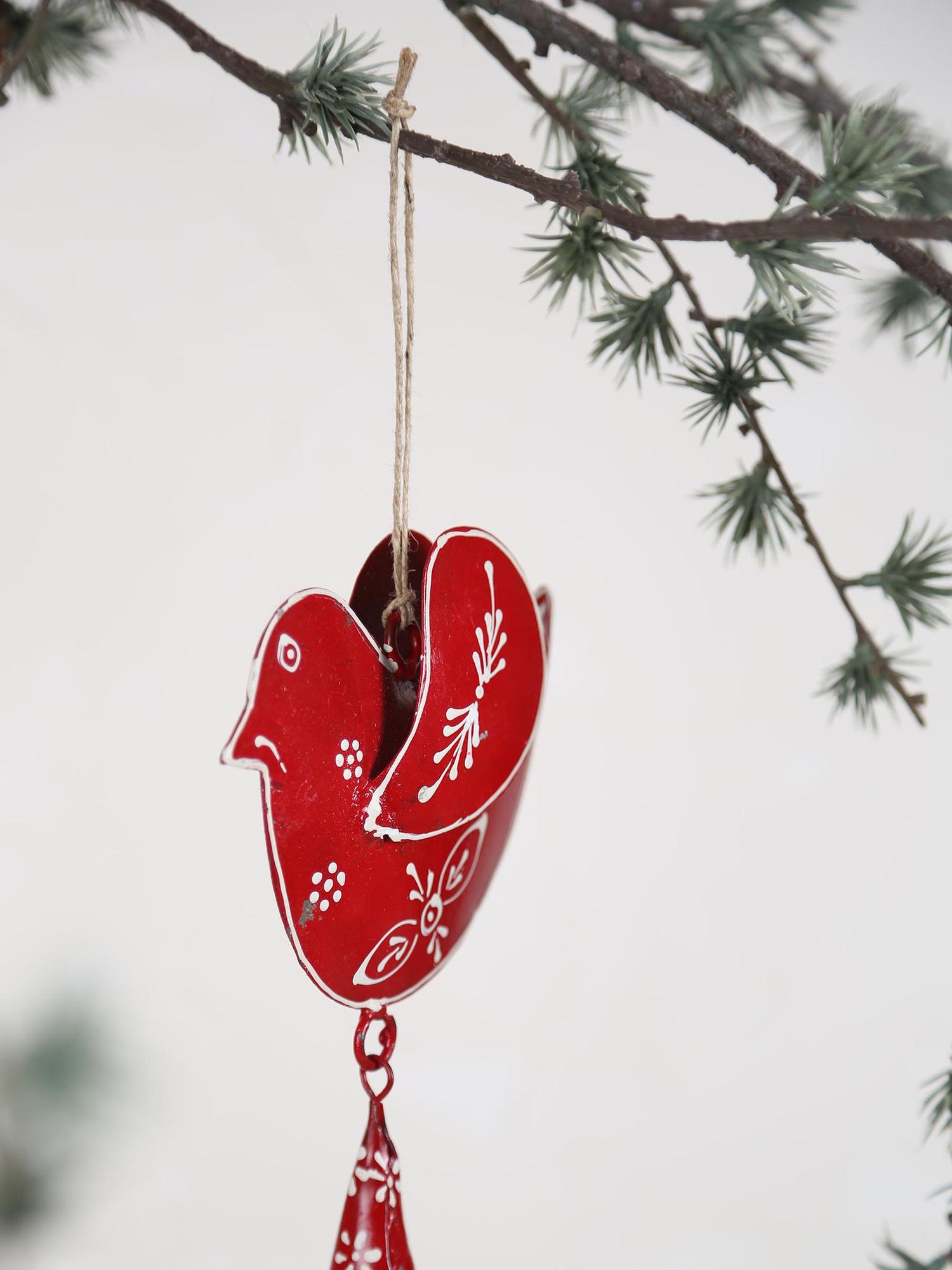 Hand Painted Folk Bird Decoration