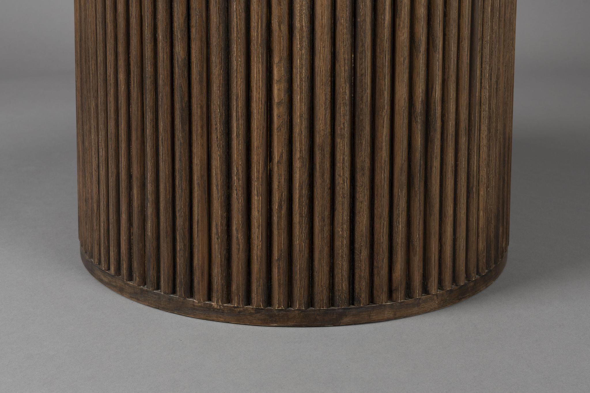 Arda Oak & Travertine Round Dining Table