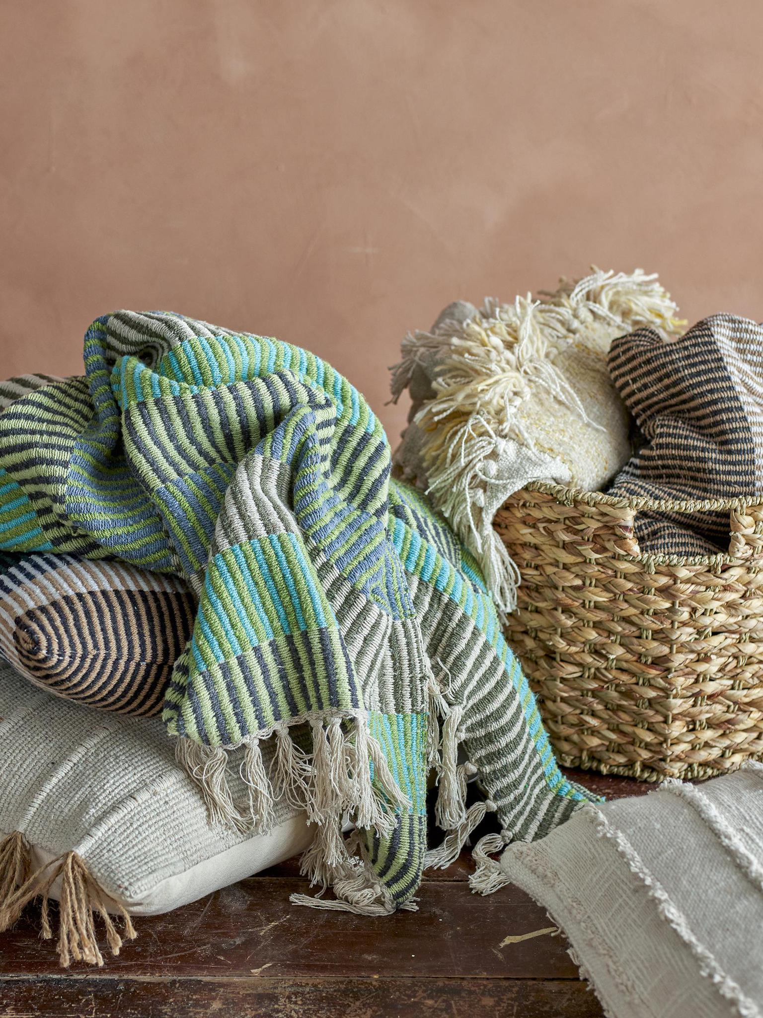 Isnel throw - Recycled Cotton - Blue