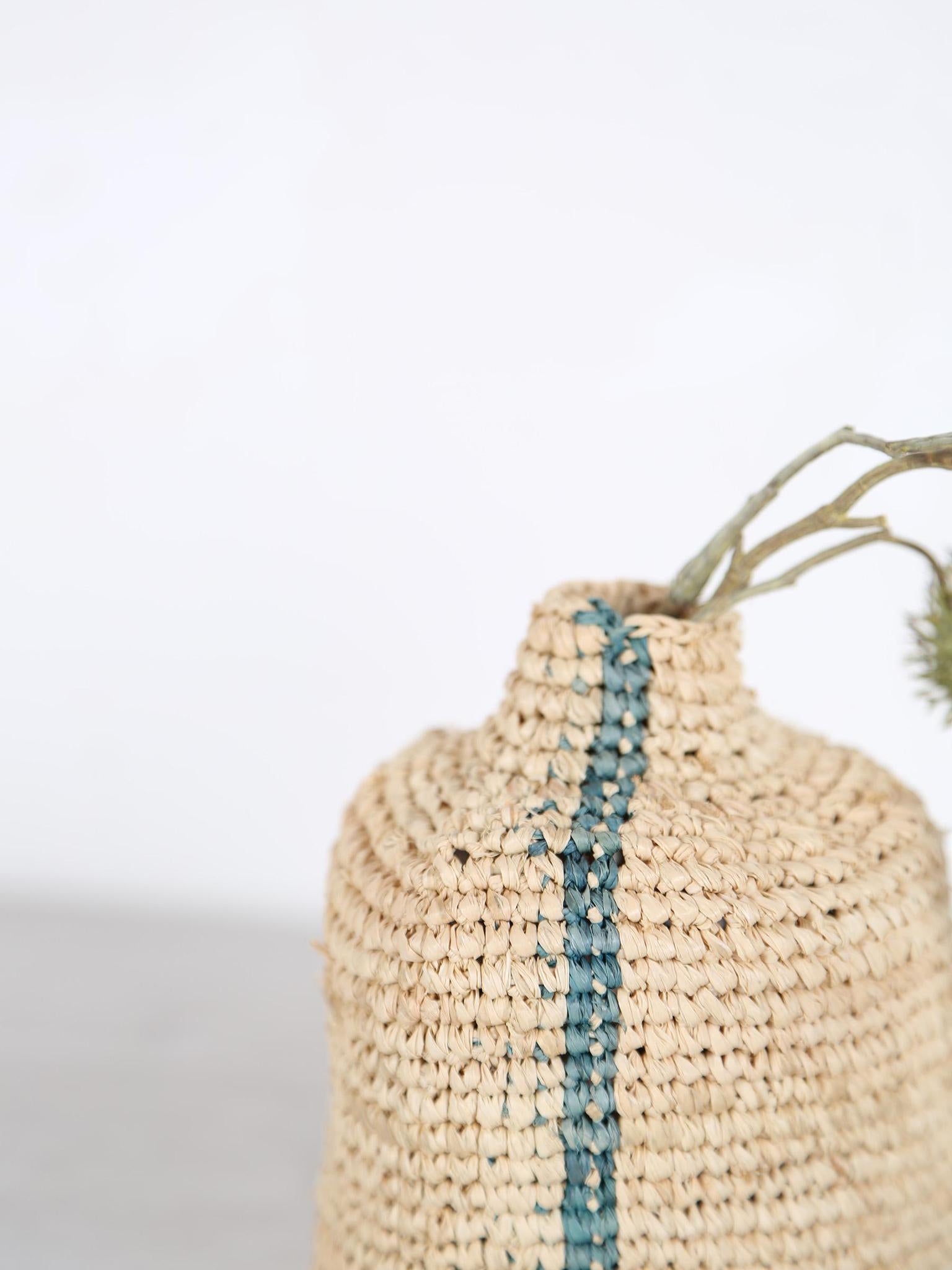 Small Woven Vertical Striped Bud/Bottle Vase
