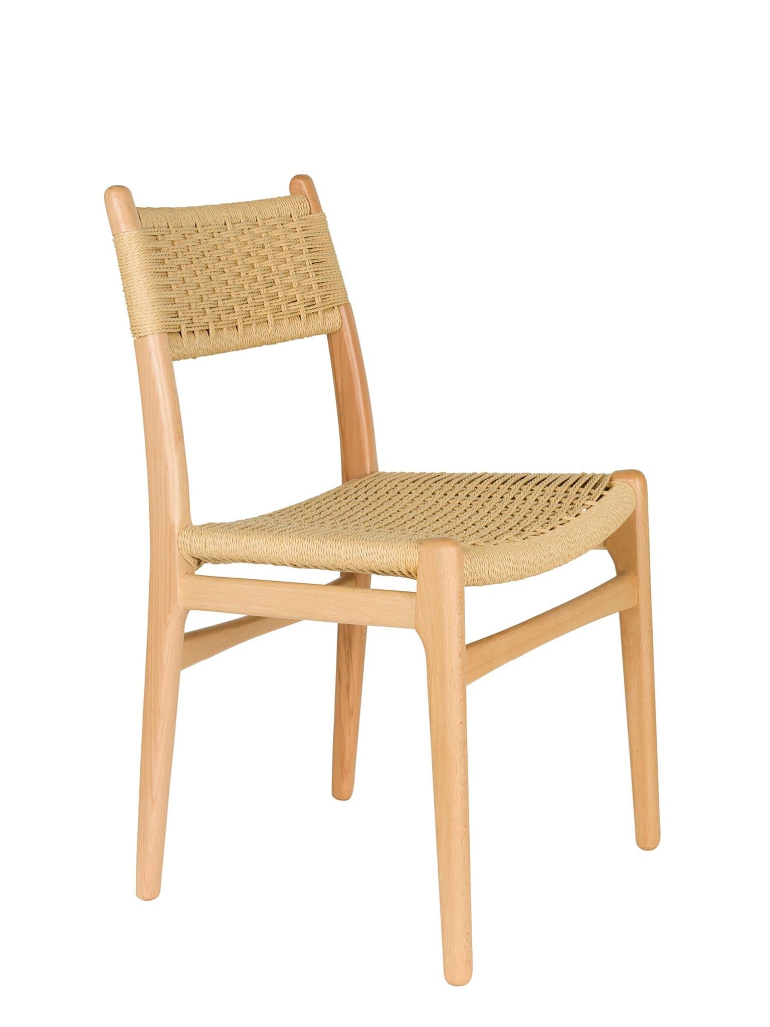 Cecile beechwood and woven rope chair- Natural