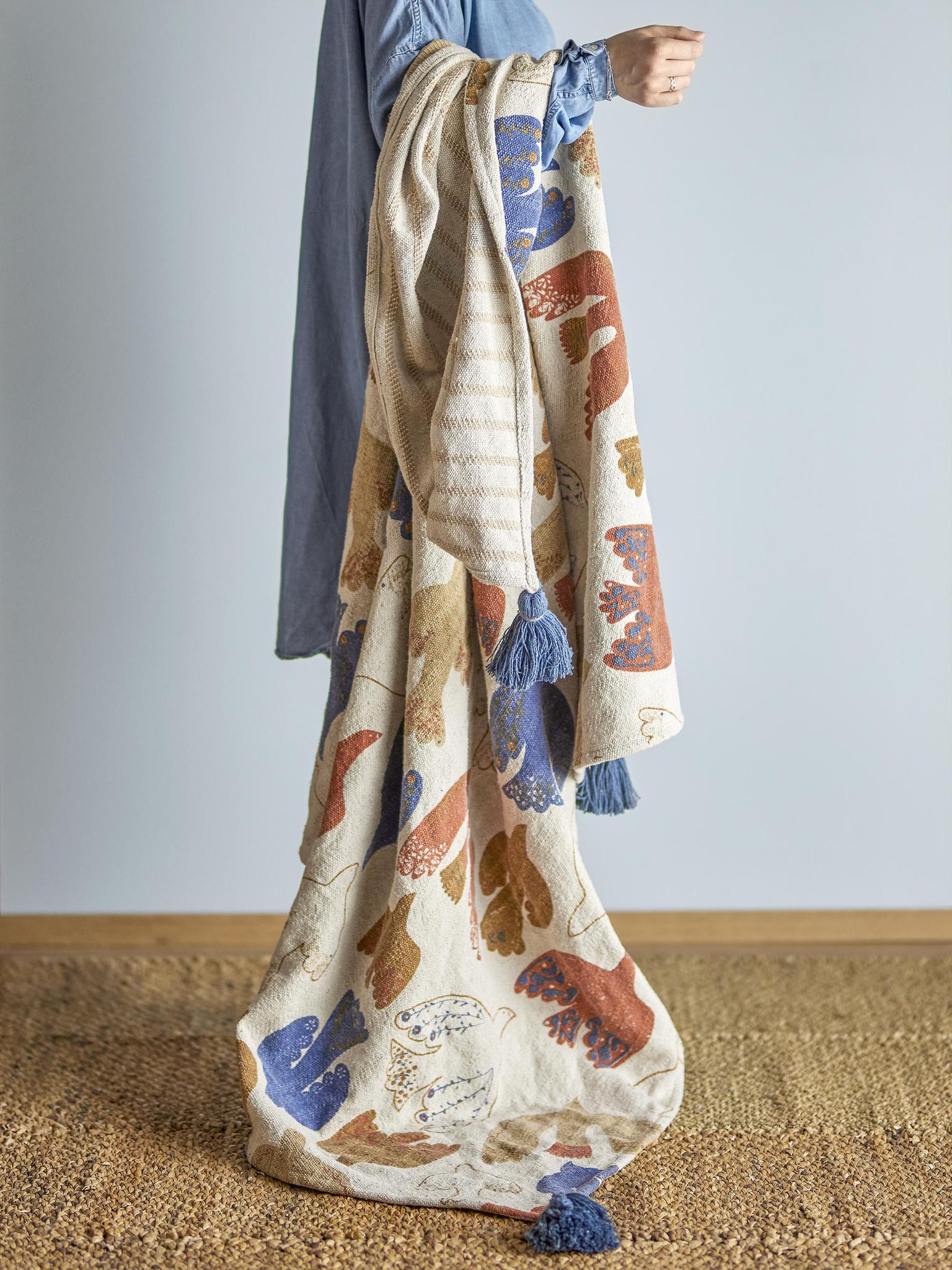 Anniversary Recycled Cotton Throw - Printed Brown