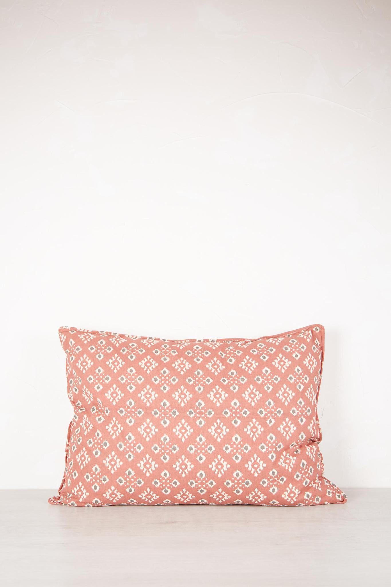 Old rose, Ecru & Anthracite Printed Cushion
