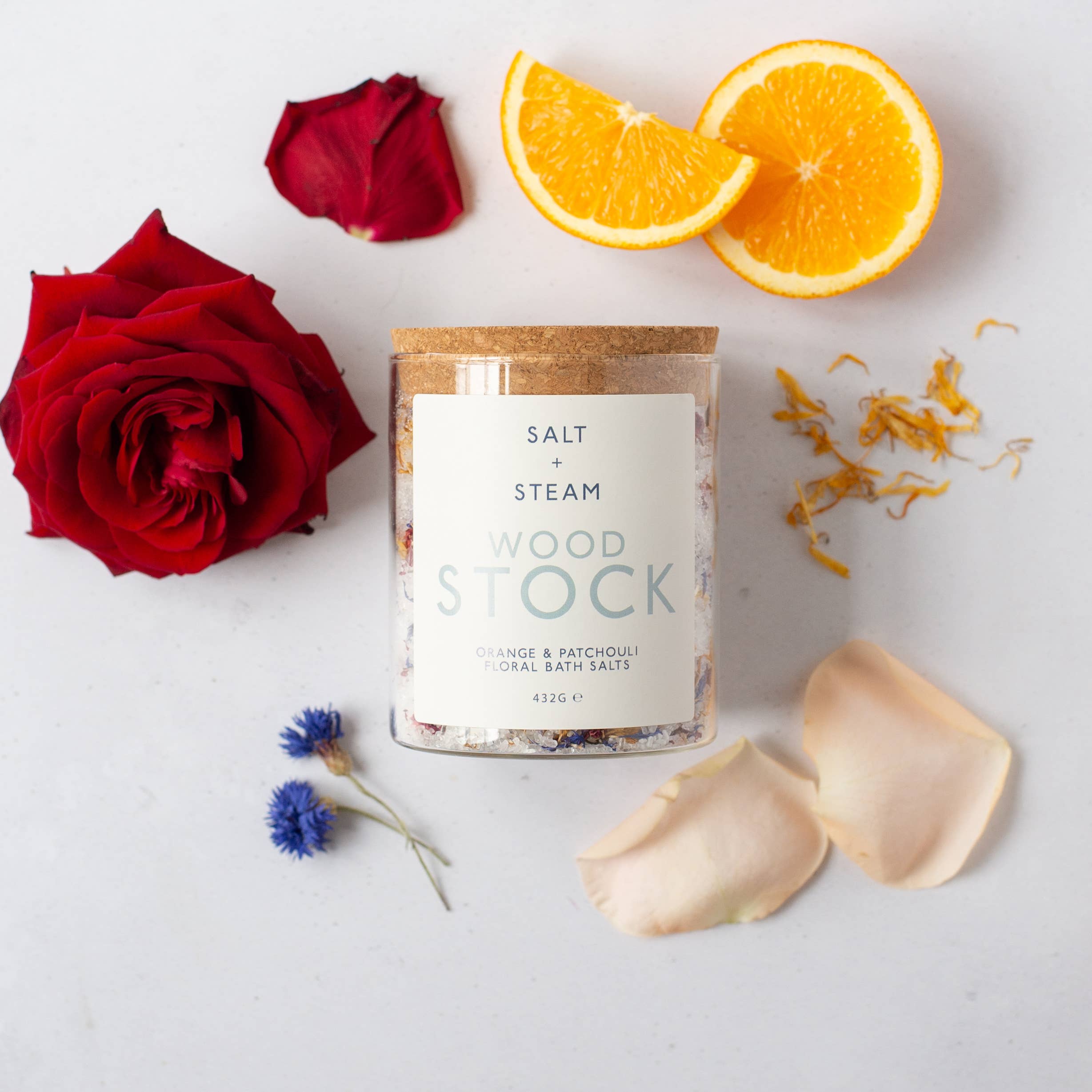 Woodstock - Orange, Patchouli & Petal Bath Salts 80g & 432g