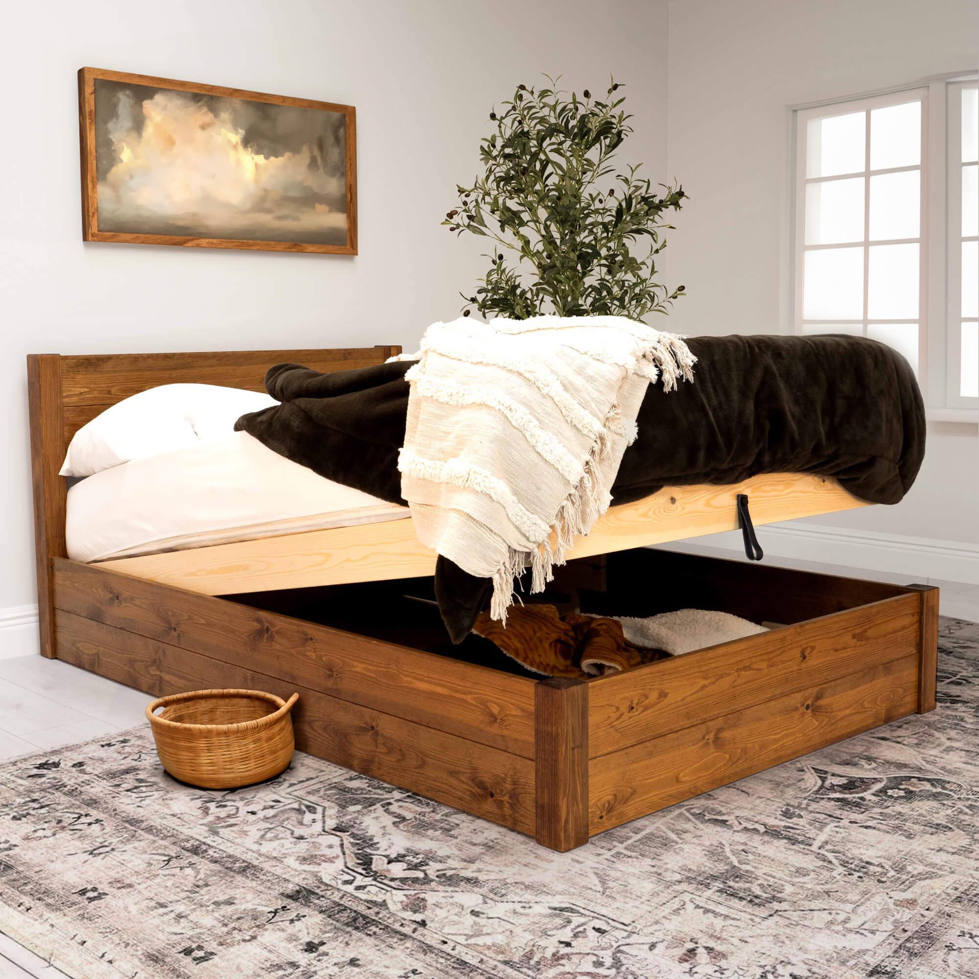 Model 05 - Handmade Wooden Ottoman Bed - Colour And Size Options available
