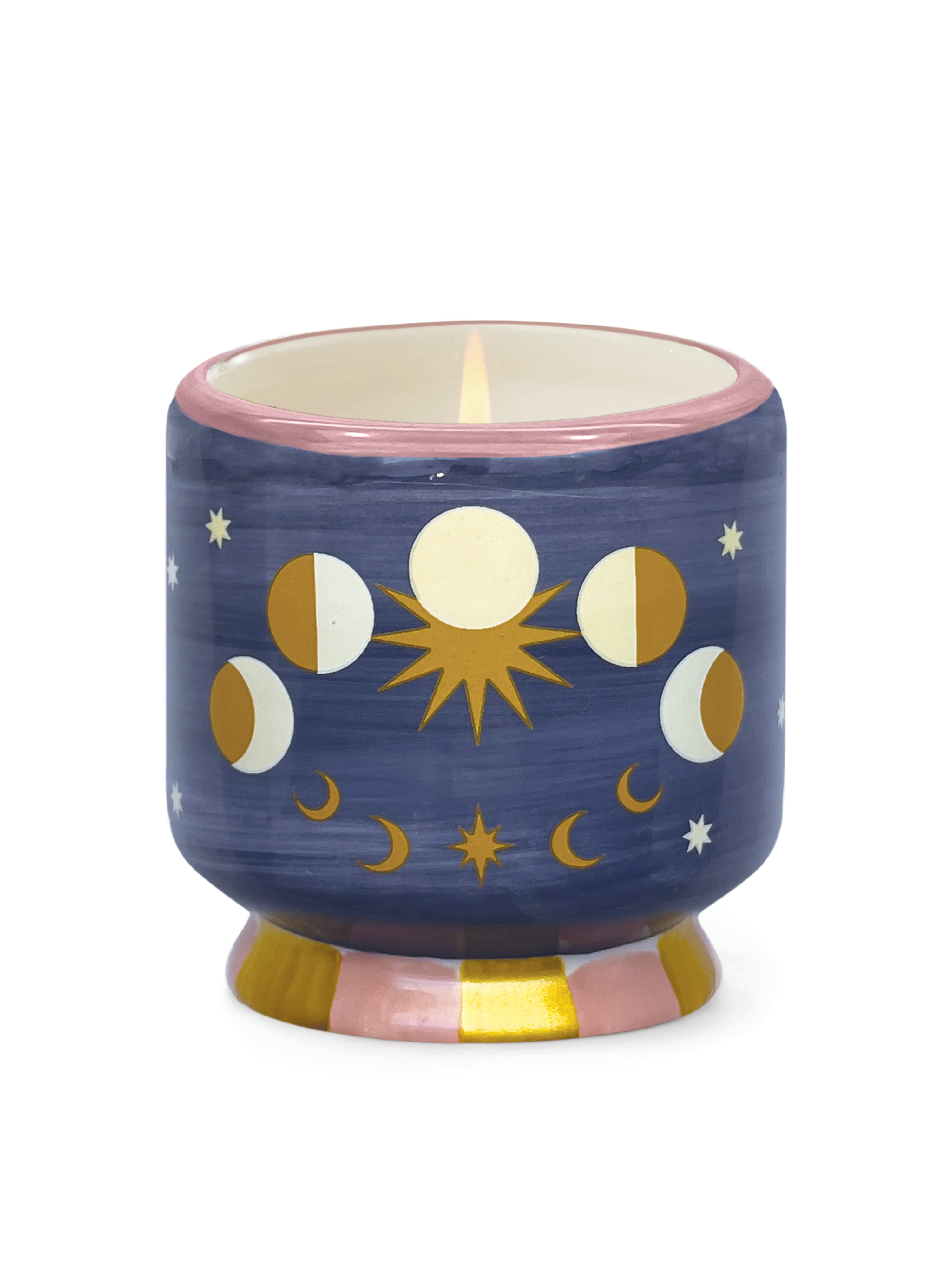 Adopo 8oz./226g Moon Phases Ceramic Candle - Jasmine & Rose