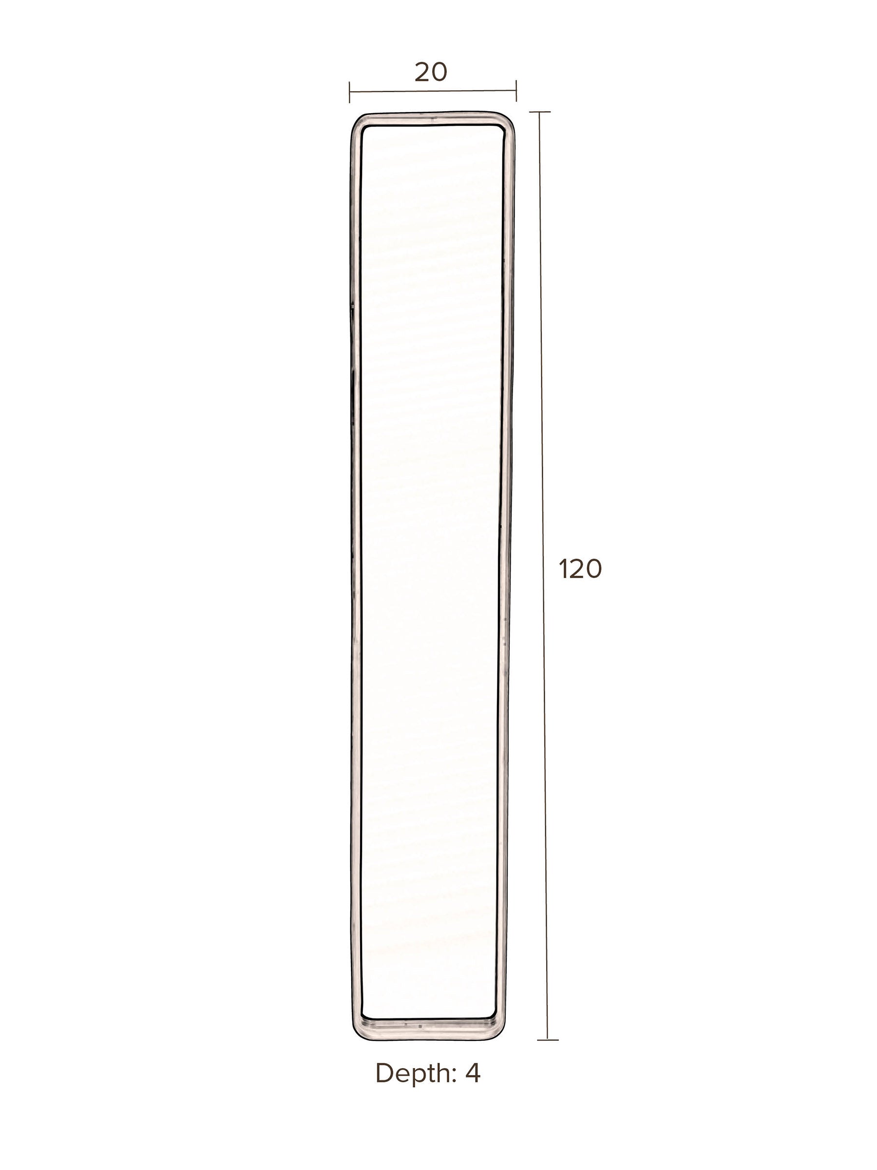 Blackbeam Narrow Framed Mirror - Jet Black