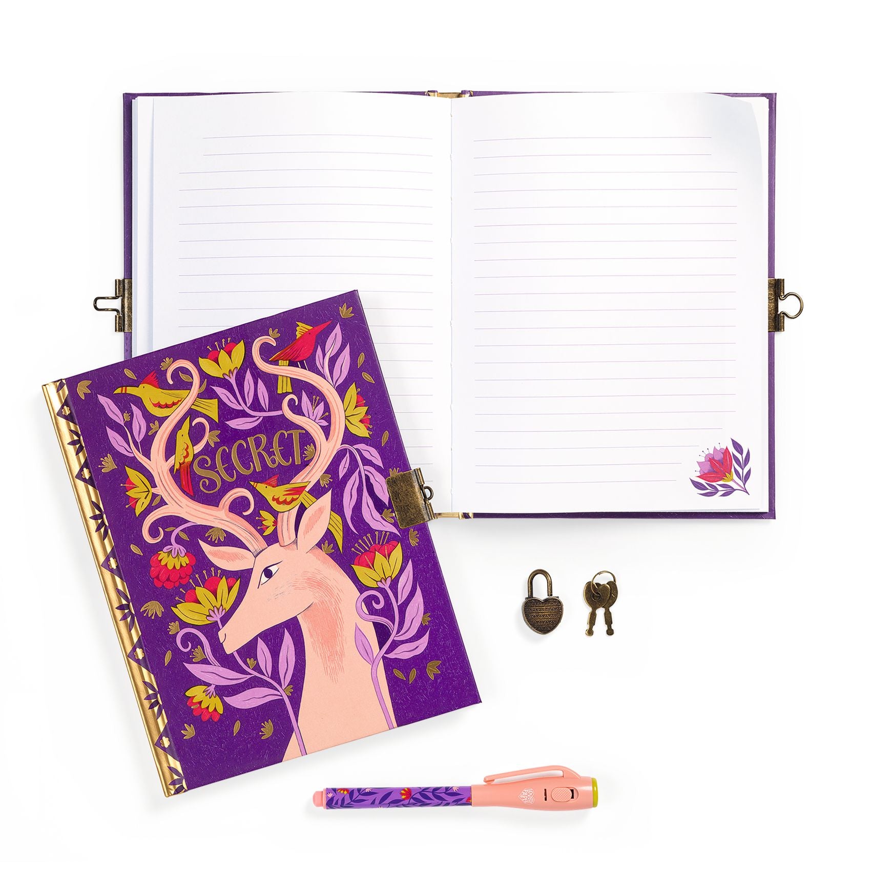 Secret Notebook With Invisible Ink Pen & Lamp - Melissa
