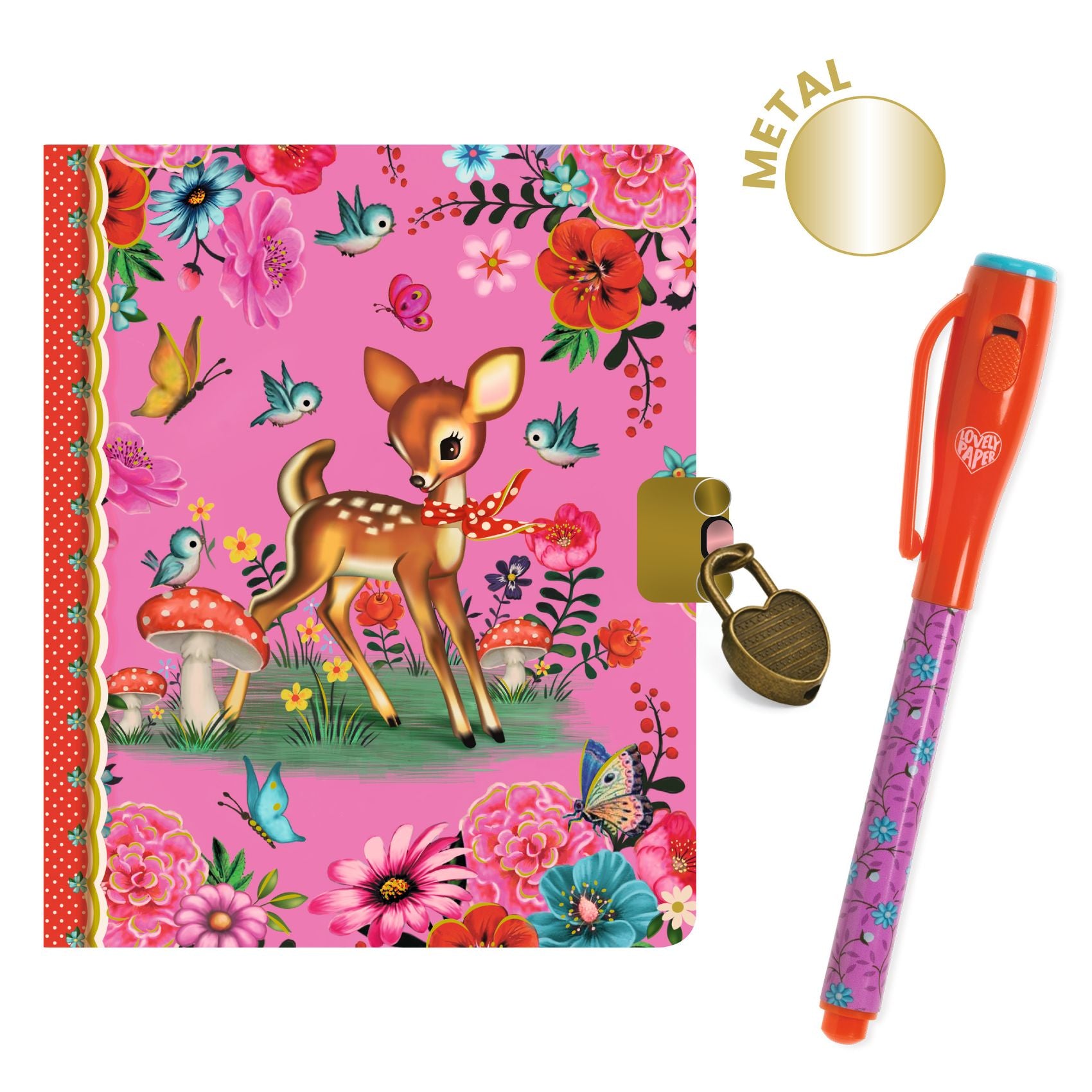 Secret Notebook With Invisible Ink Pen & Lamp - Fiona&