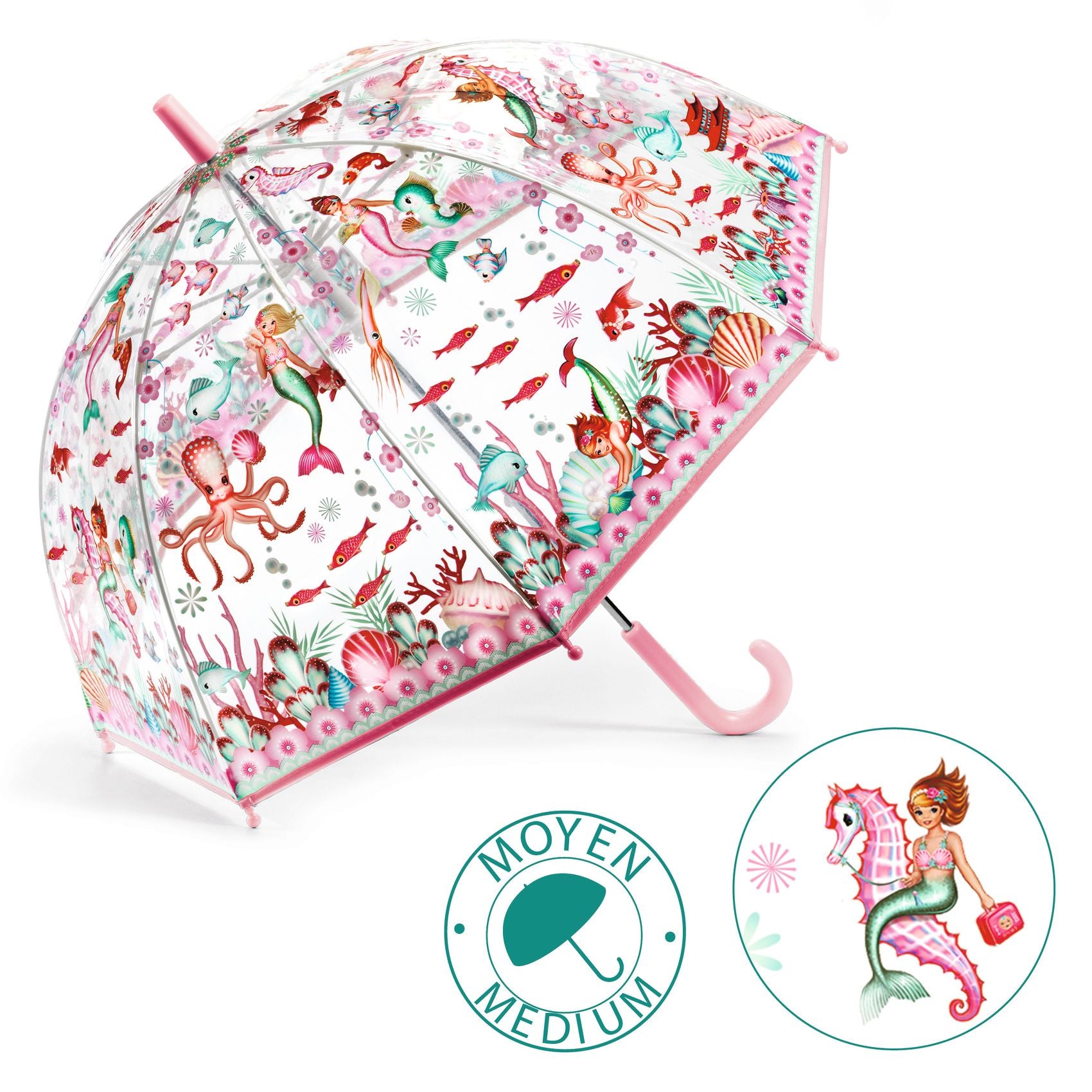 Kids Transparent Umbrella - Mermaid