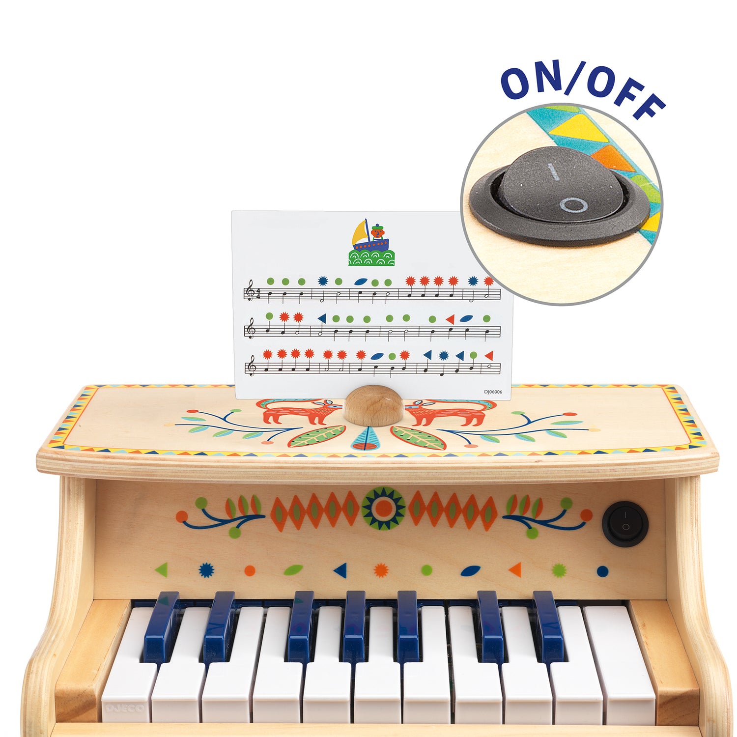 Illustrated Wooden Electric Piano