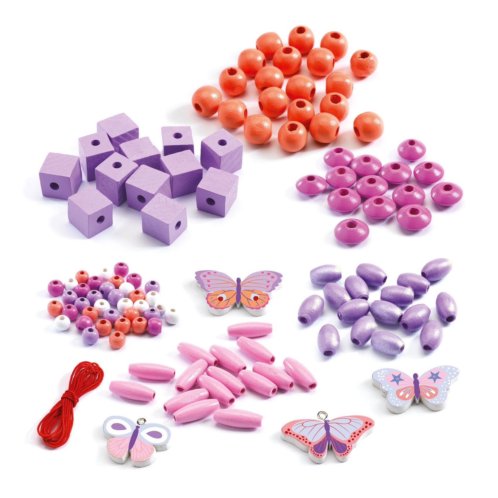 Wooden Jewellery Beads - Butterflies