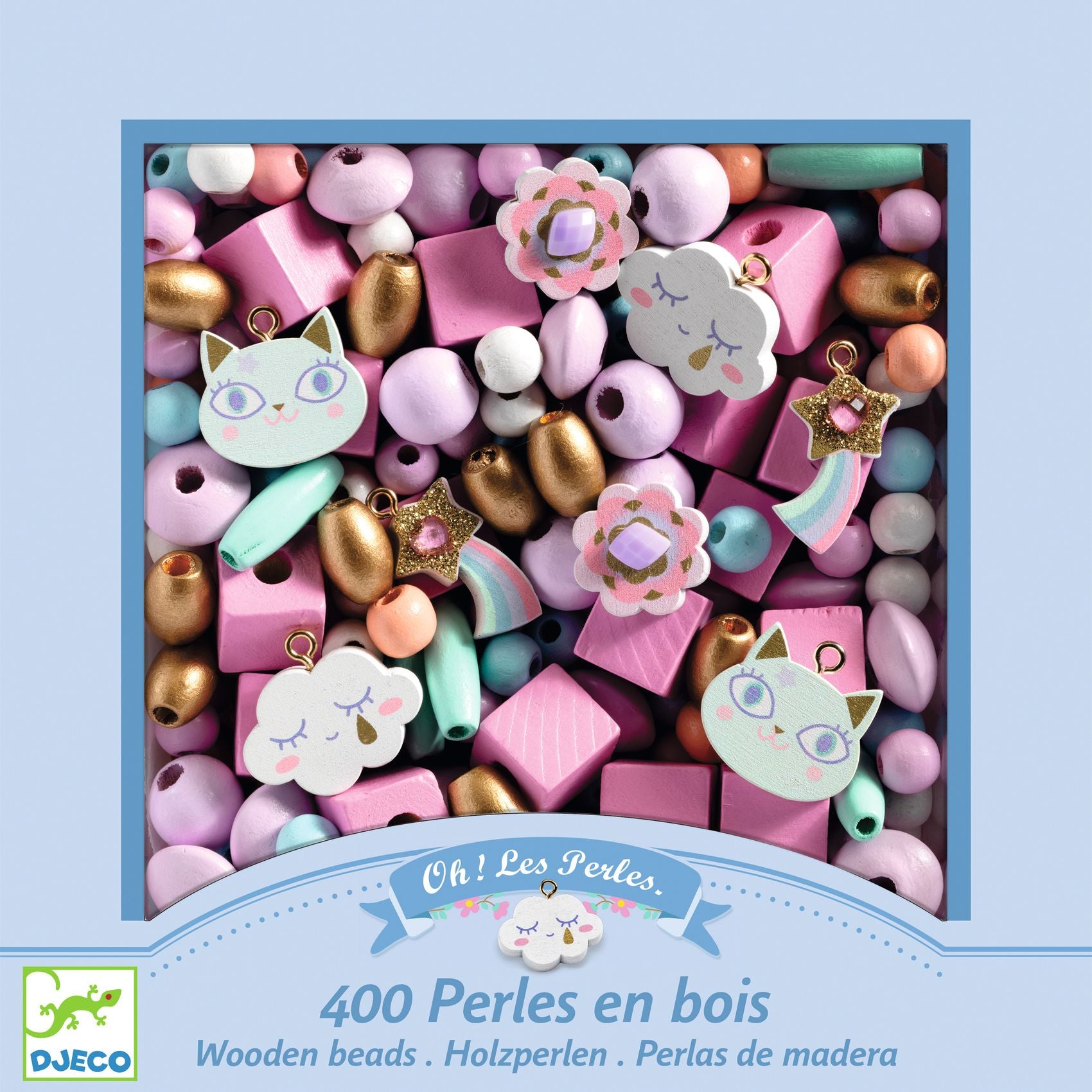 Wooden Jewellery Bead Kit - Rainbow