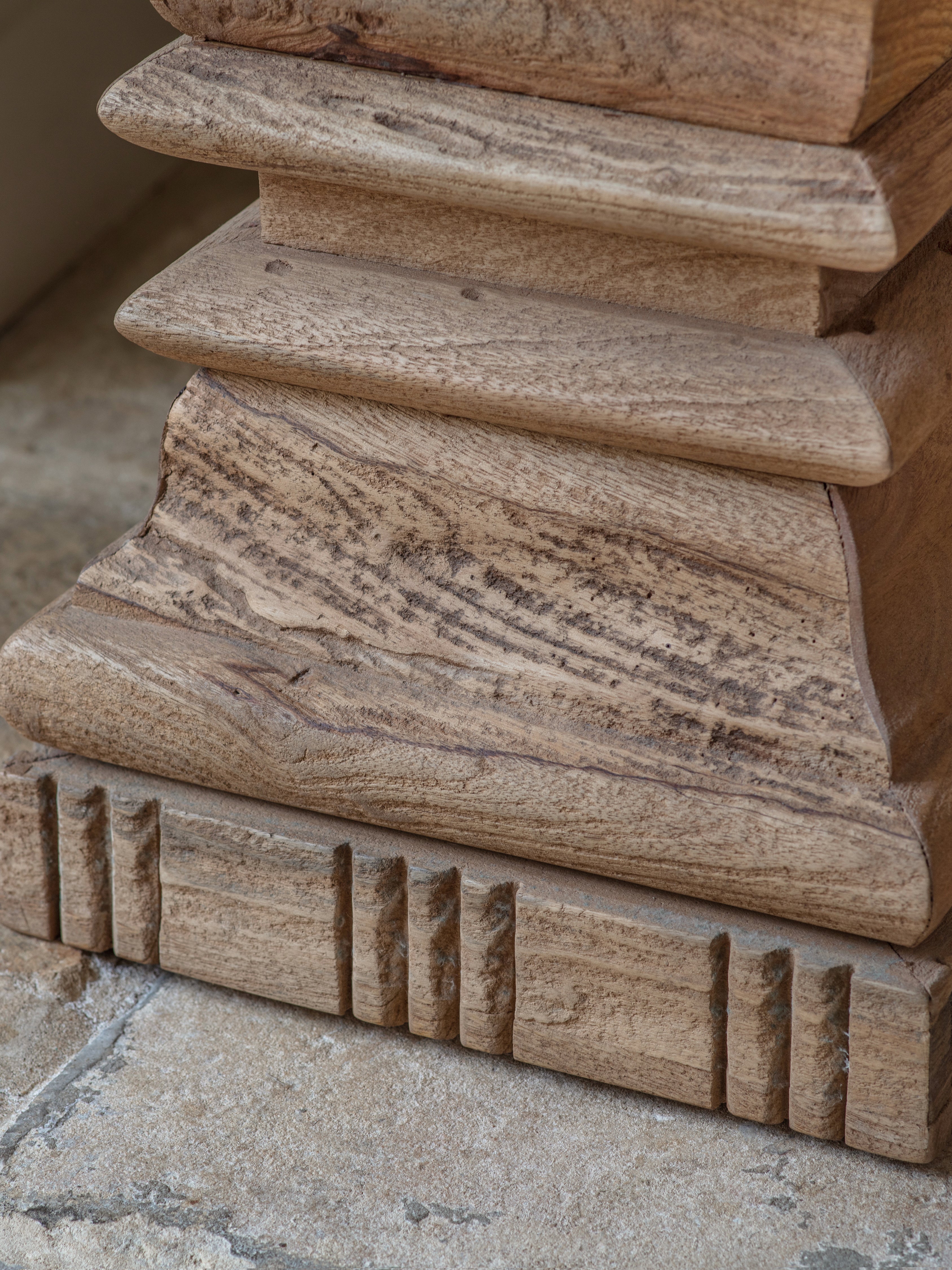 Disha Carved Mango Wood Side Table