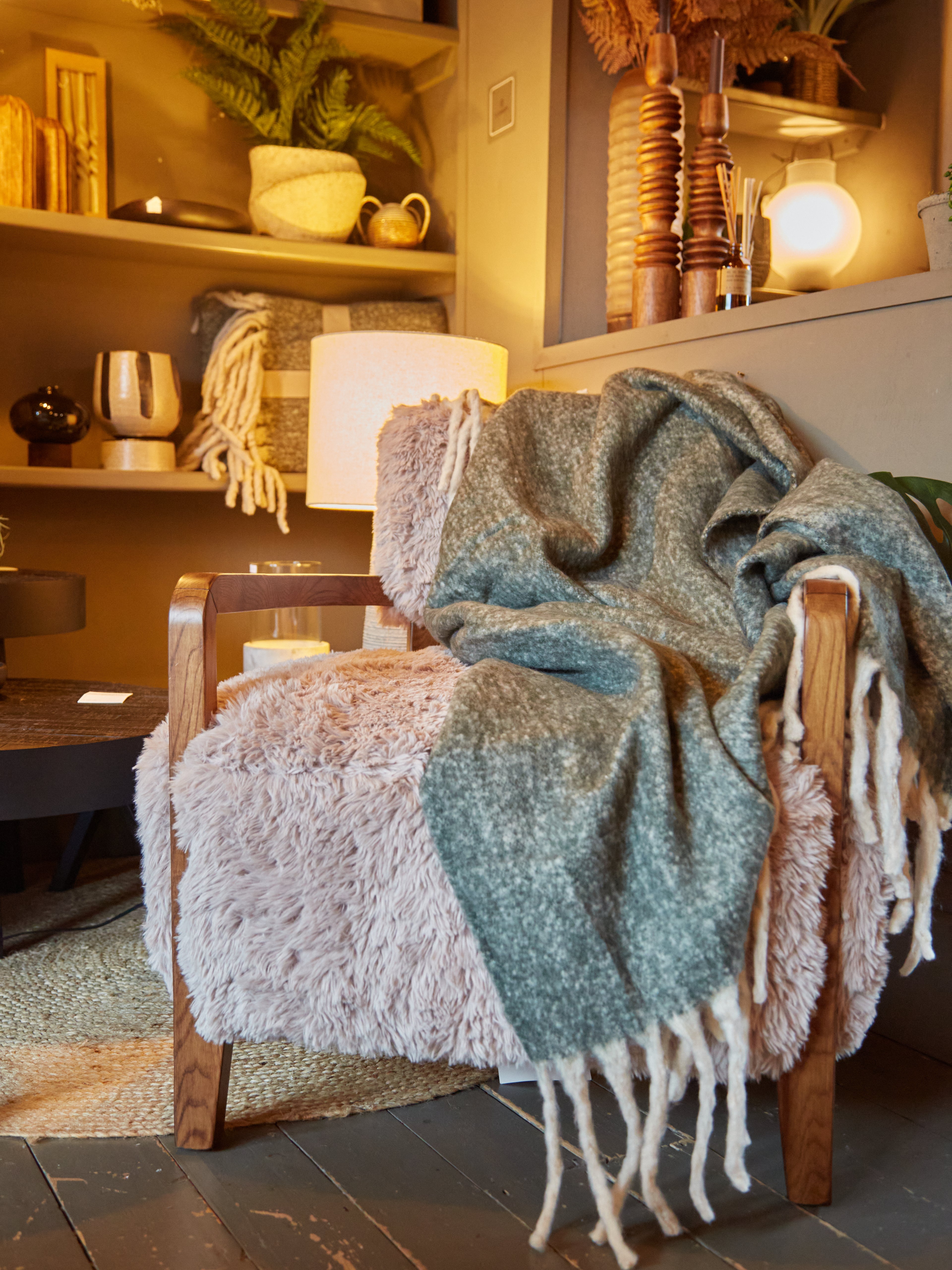 Faux Fur & Ash Arm Chair