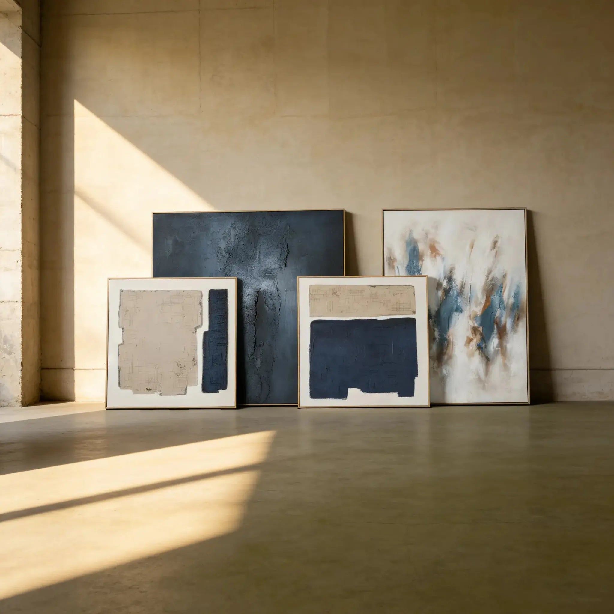 Elwood - Hand Painted Abstract Artwork - Cool Tones