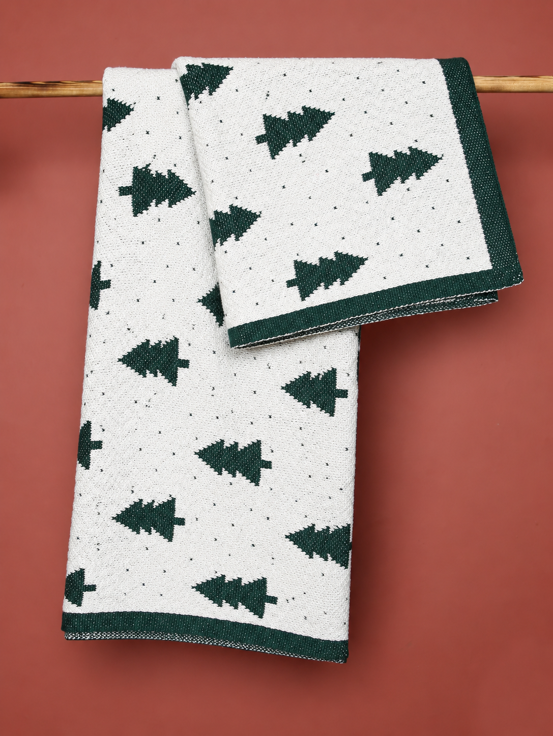 Festive Fir Knitted Throw