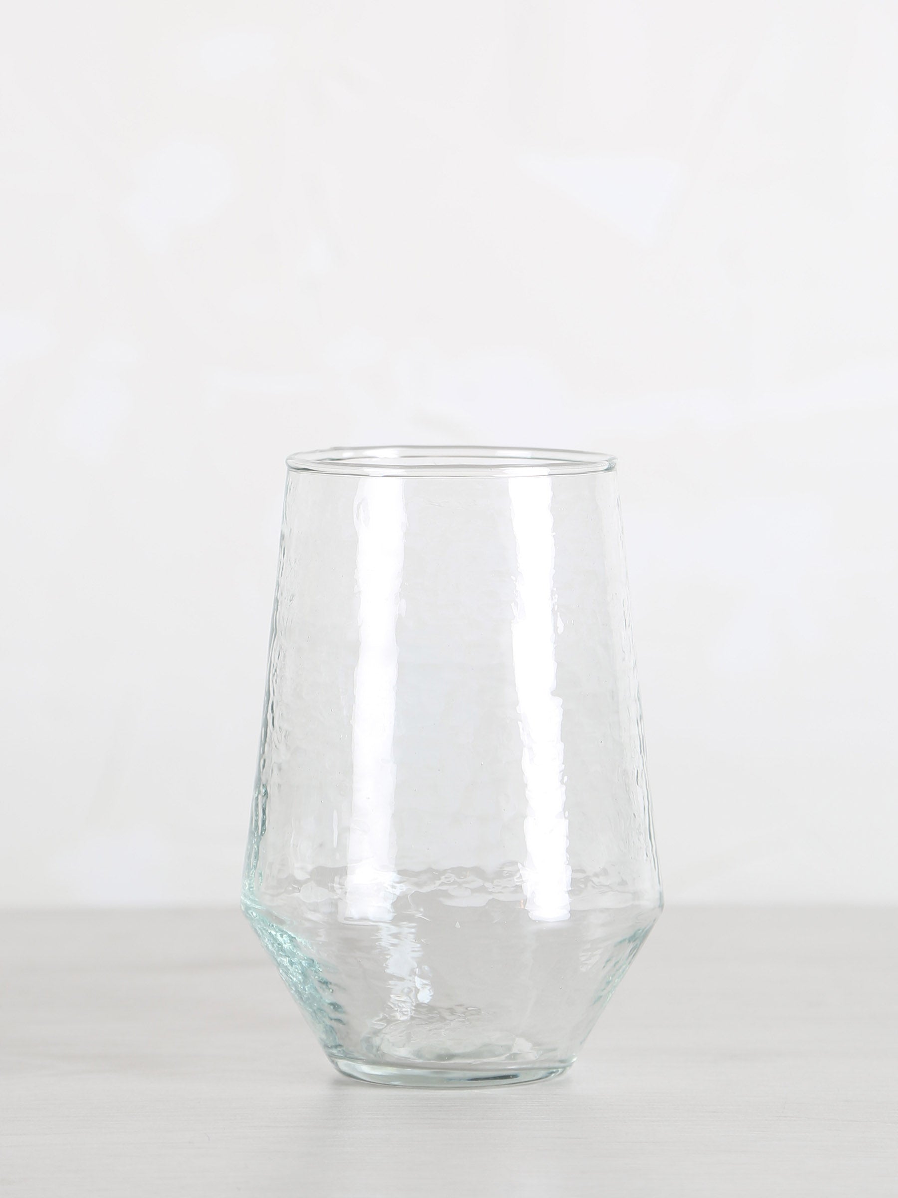 Hammered Drinking Glass - Clear