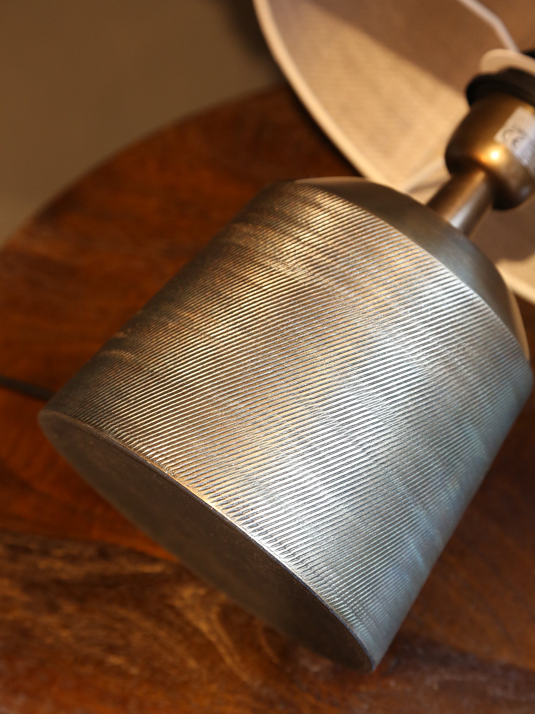Lulie Etched Brass Table Lamp - Linen Shade
