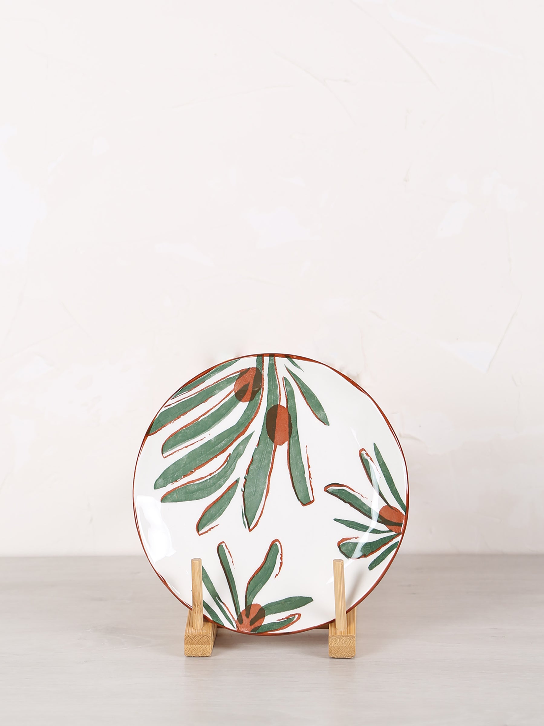 Mykonos Porcelain Dessert Plate - Patterned Green