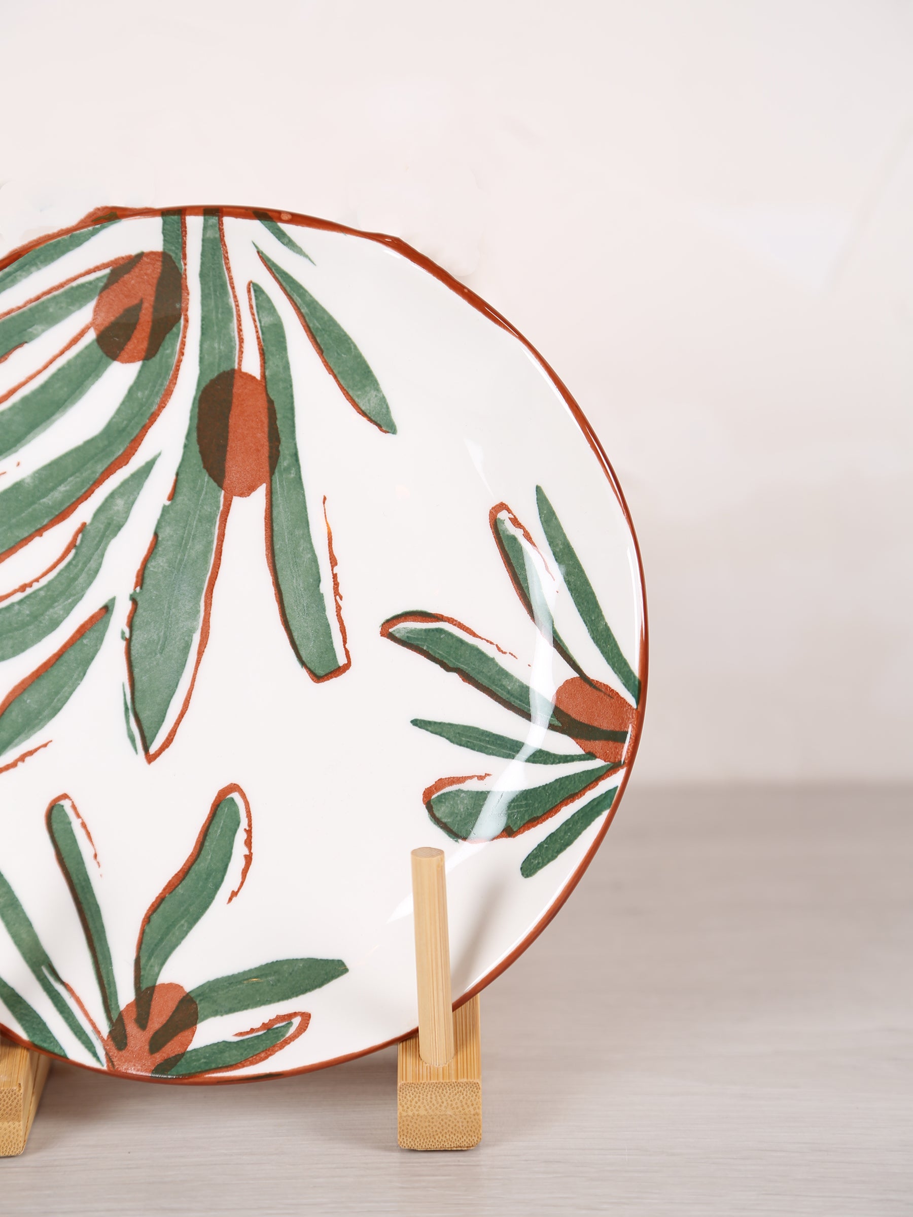 Mykonos Porcelain Dessert Plate - Patterned Green