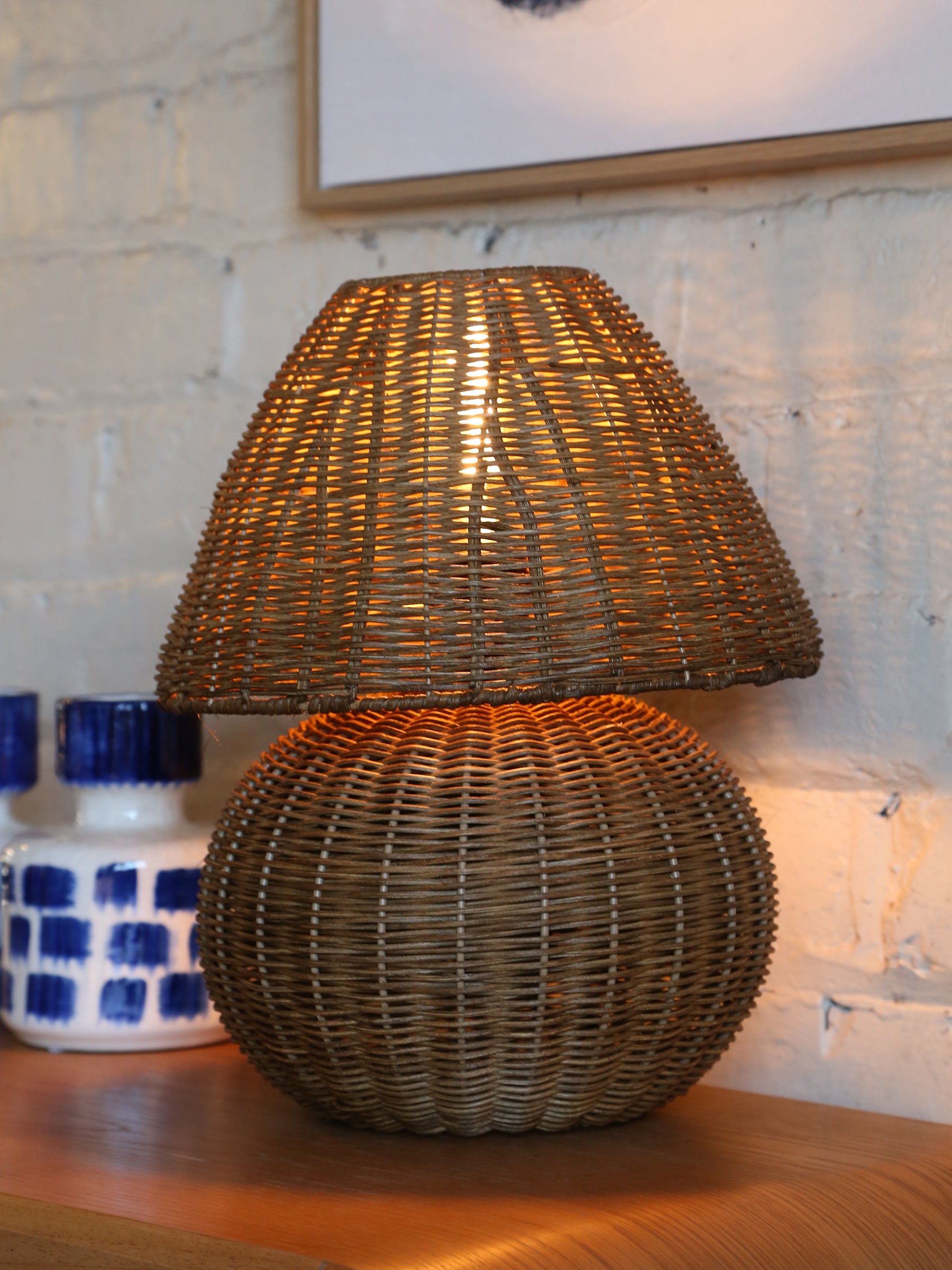 Esther Woven Table Lamp - Natural Brown