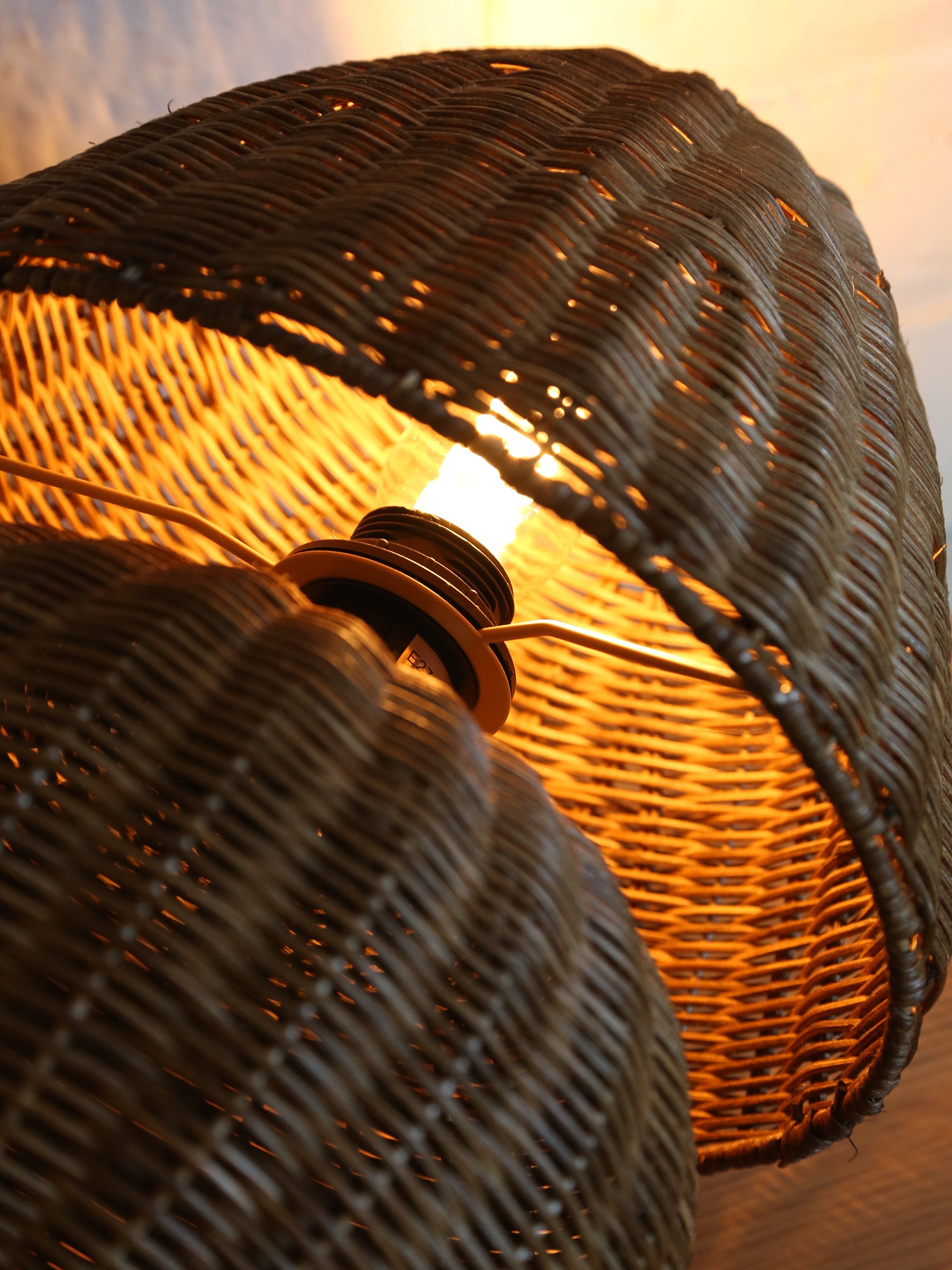 Esther Woven Table Lamp - Natural Brown