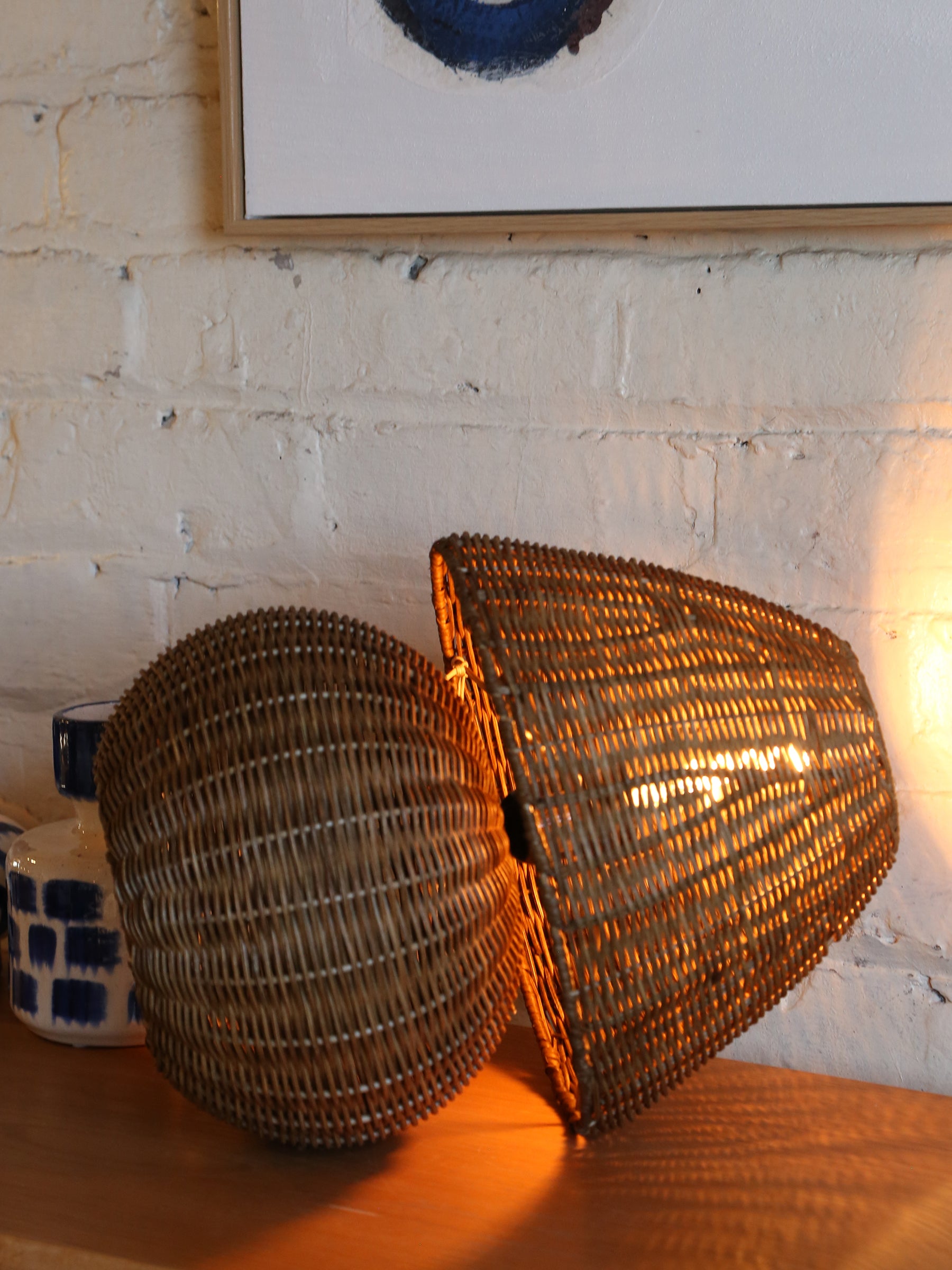 Esther Woven Table Lamp - Natural Brown
