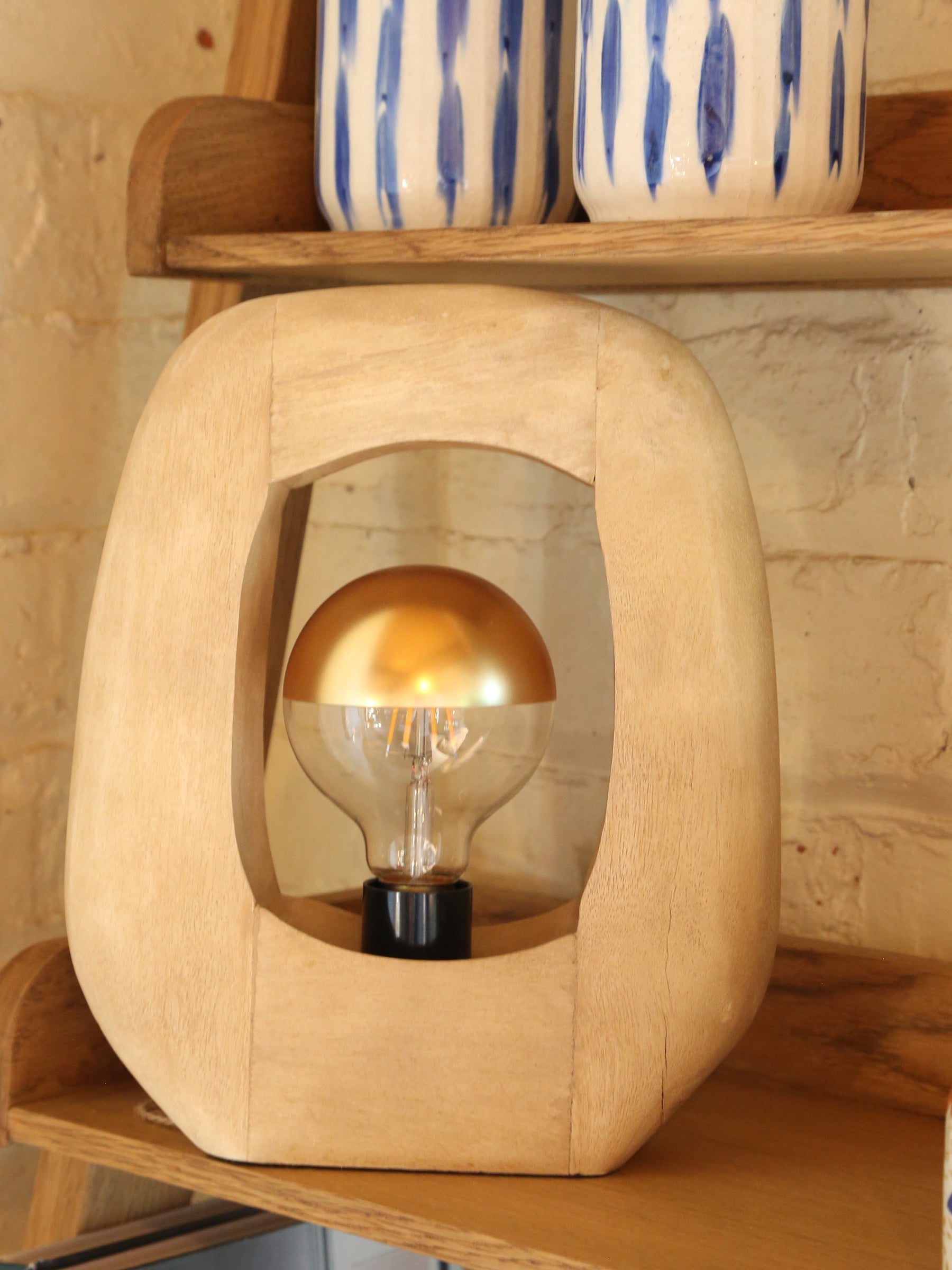 Kelafo Mango Wood Table Lamp Natural