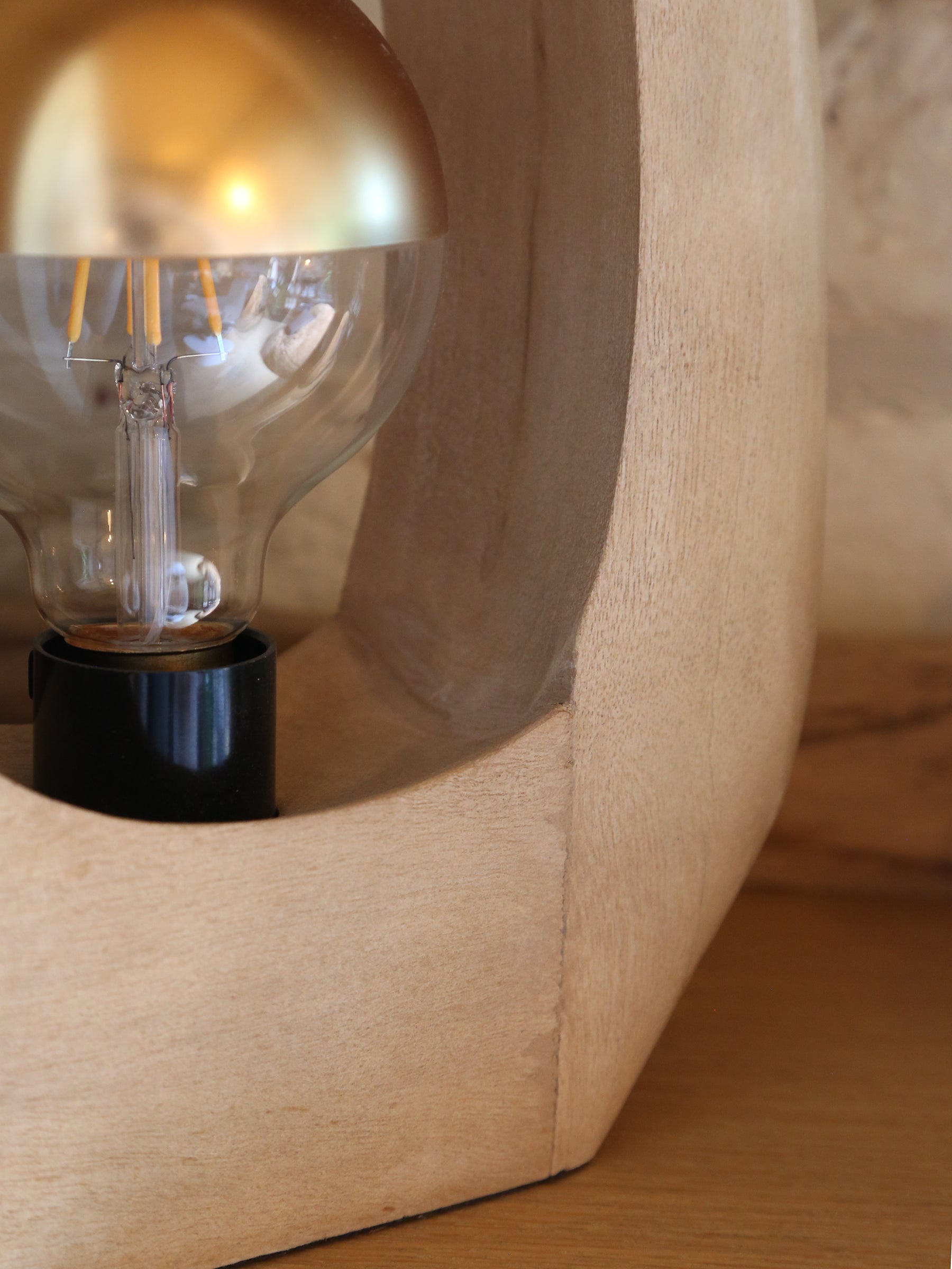 Kelafo Mango Wood Table Lamp Natural