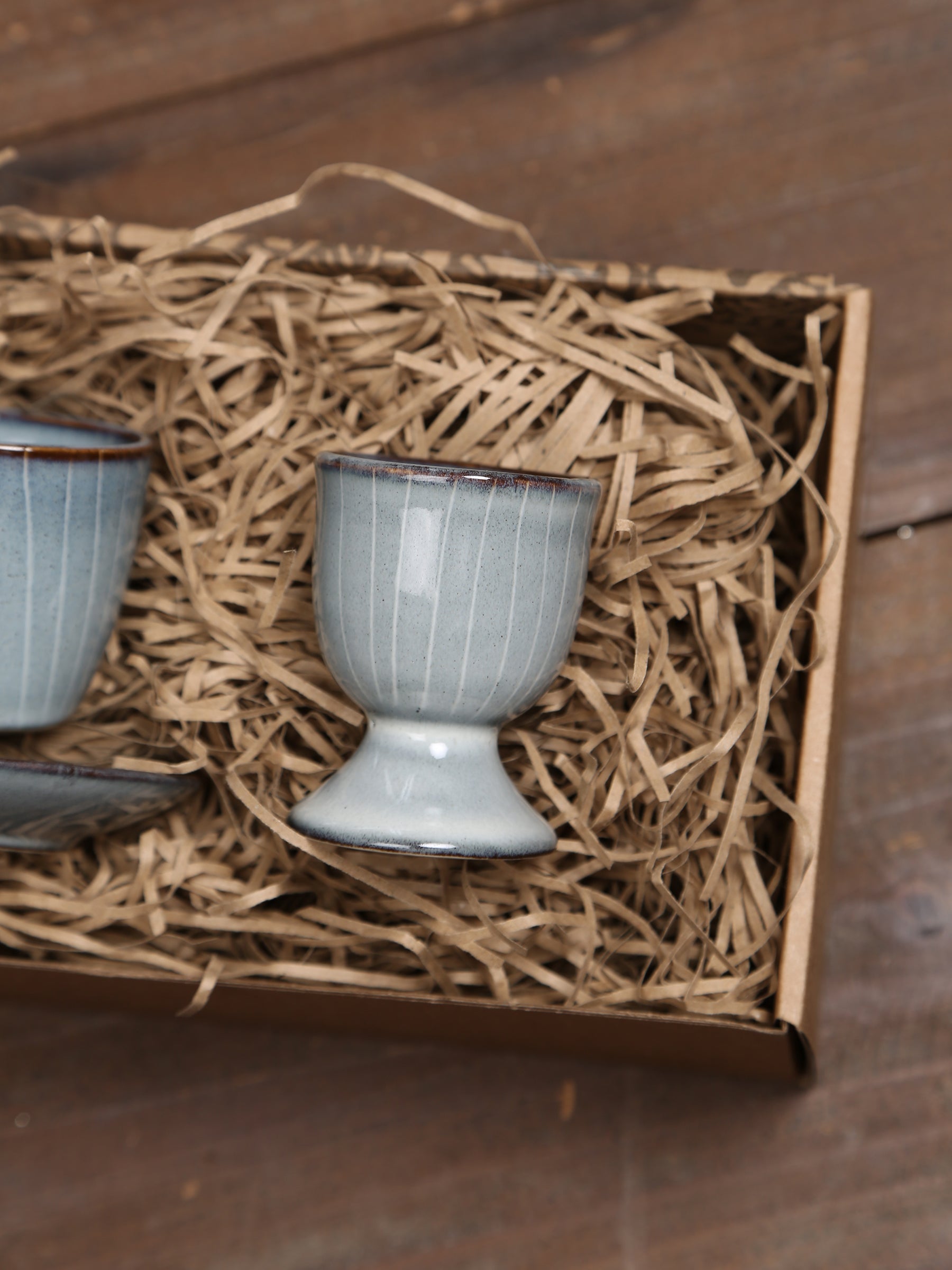 Broste Egg Cup & Espresso Cup & Saucer Set - Nordic Sea