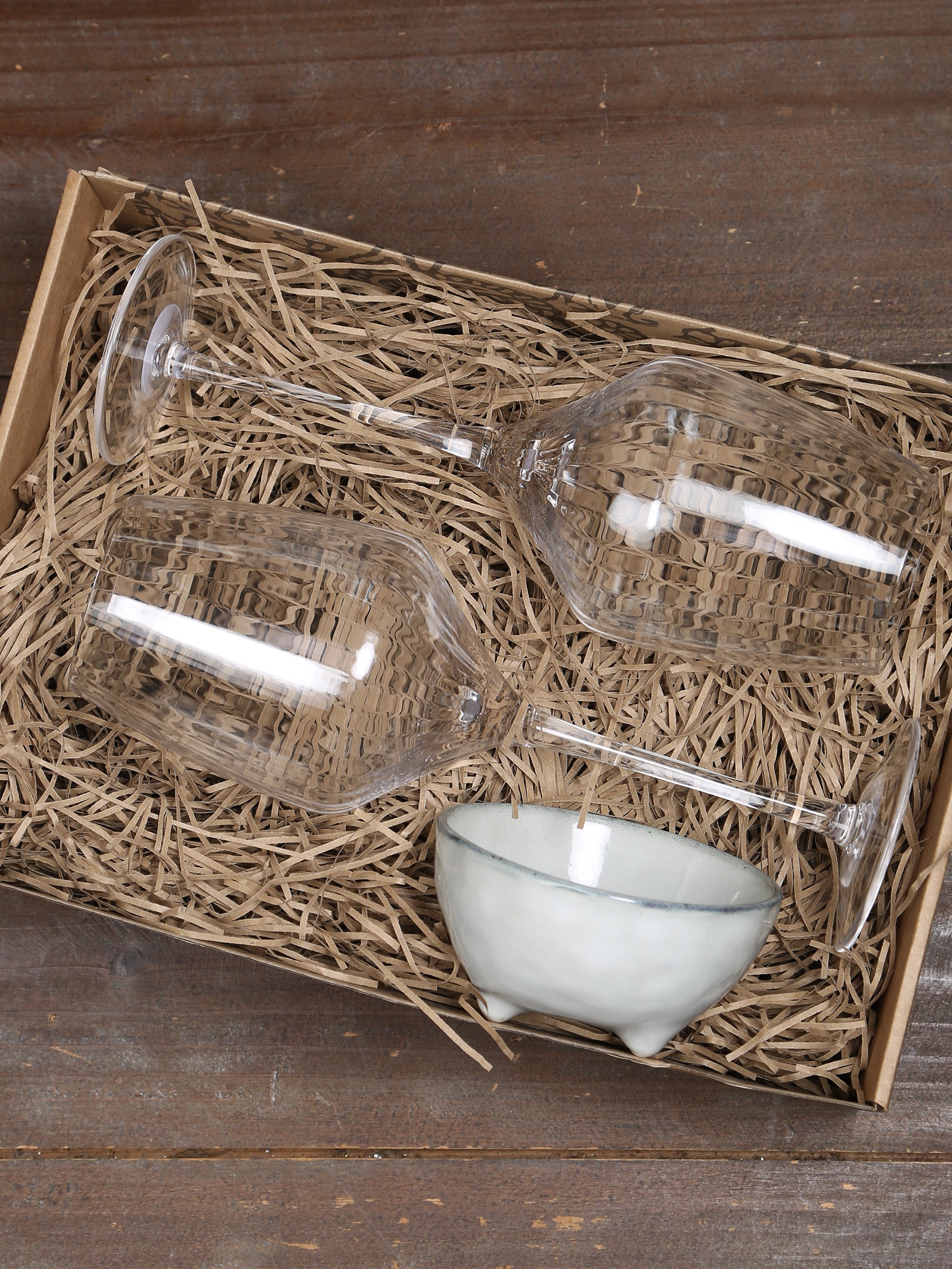 Broste Red Wine Glass & Nordic Sand Nibble Bowl Set - 2 Sizes Available