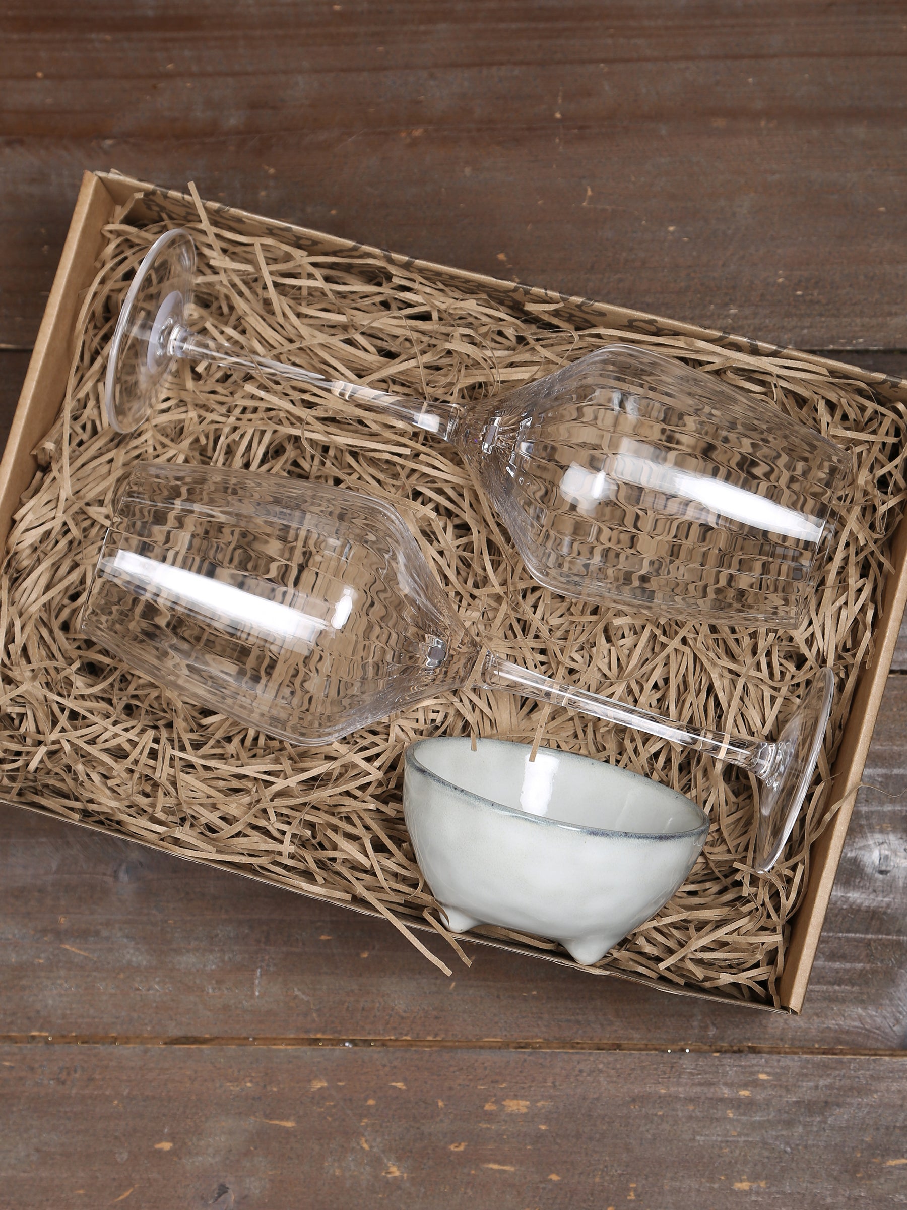 Broste Red Wine Glass & Nordic Sand Nibble Bowl Set - 2 Sizes Available