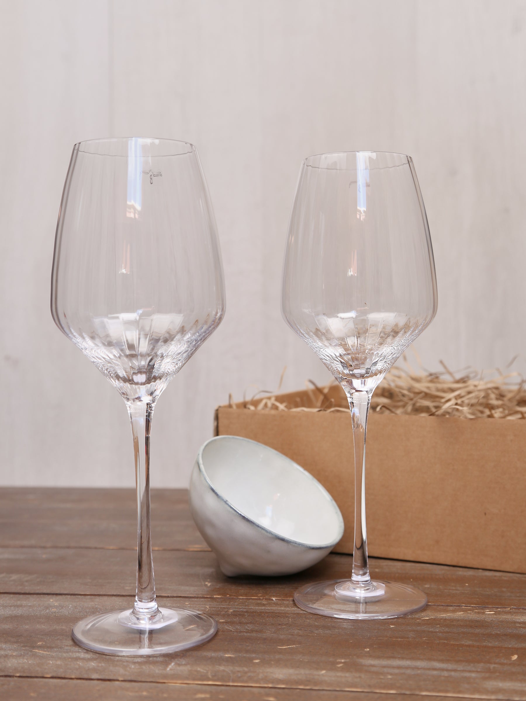 Broste Red Wine Glass & Nordic Sand Nibble Bowl Set - 2 Sizes Available