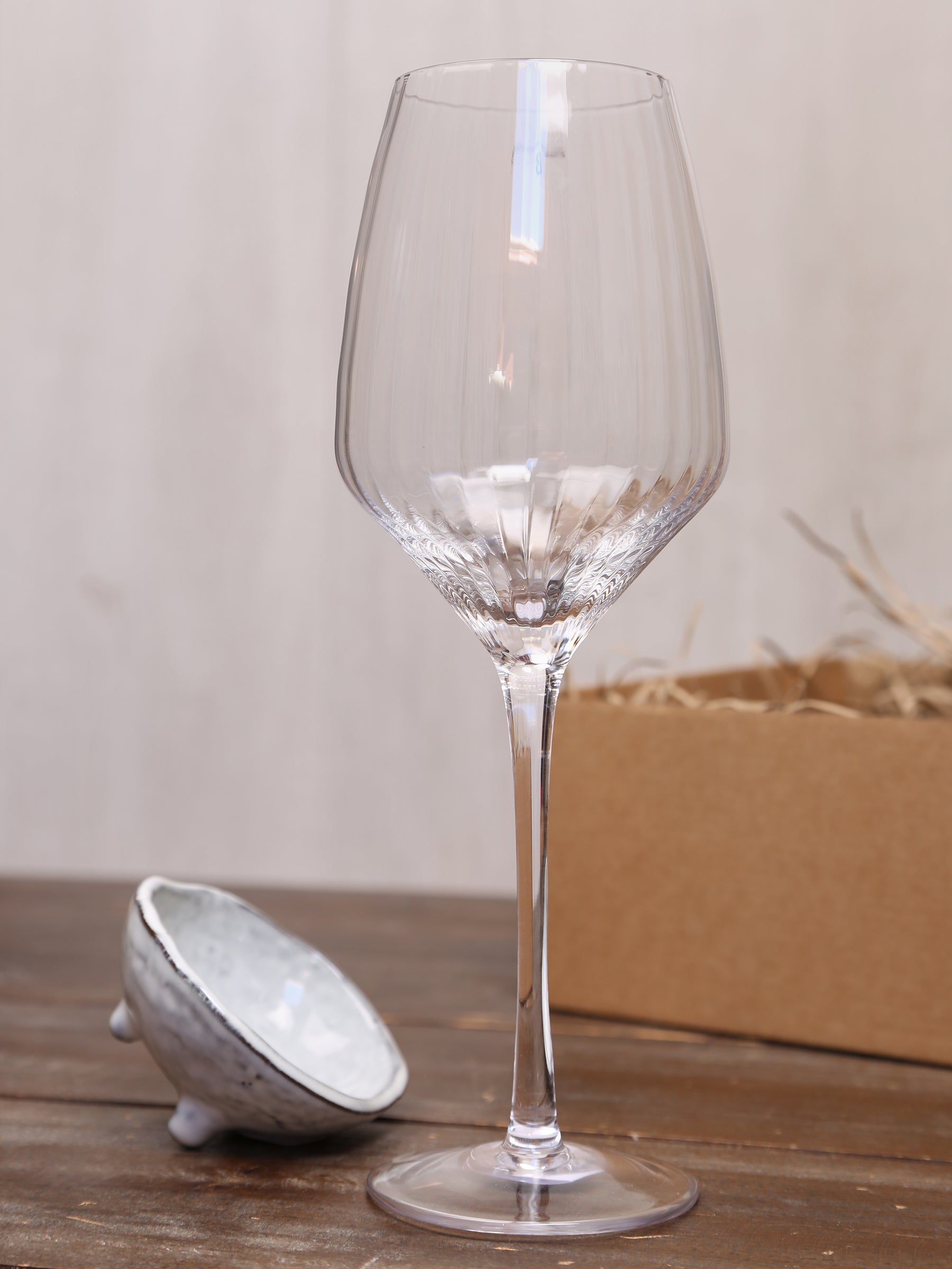 Broste Red Wine Glass & Nordic Sand Nibble Bowl Set - 2 Sizes Available