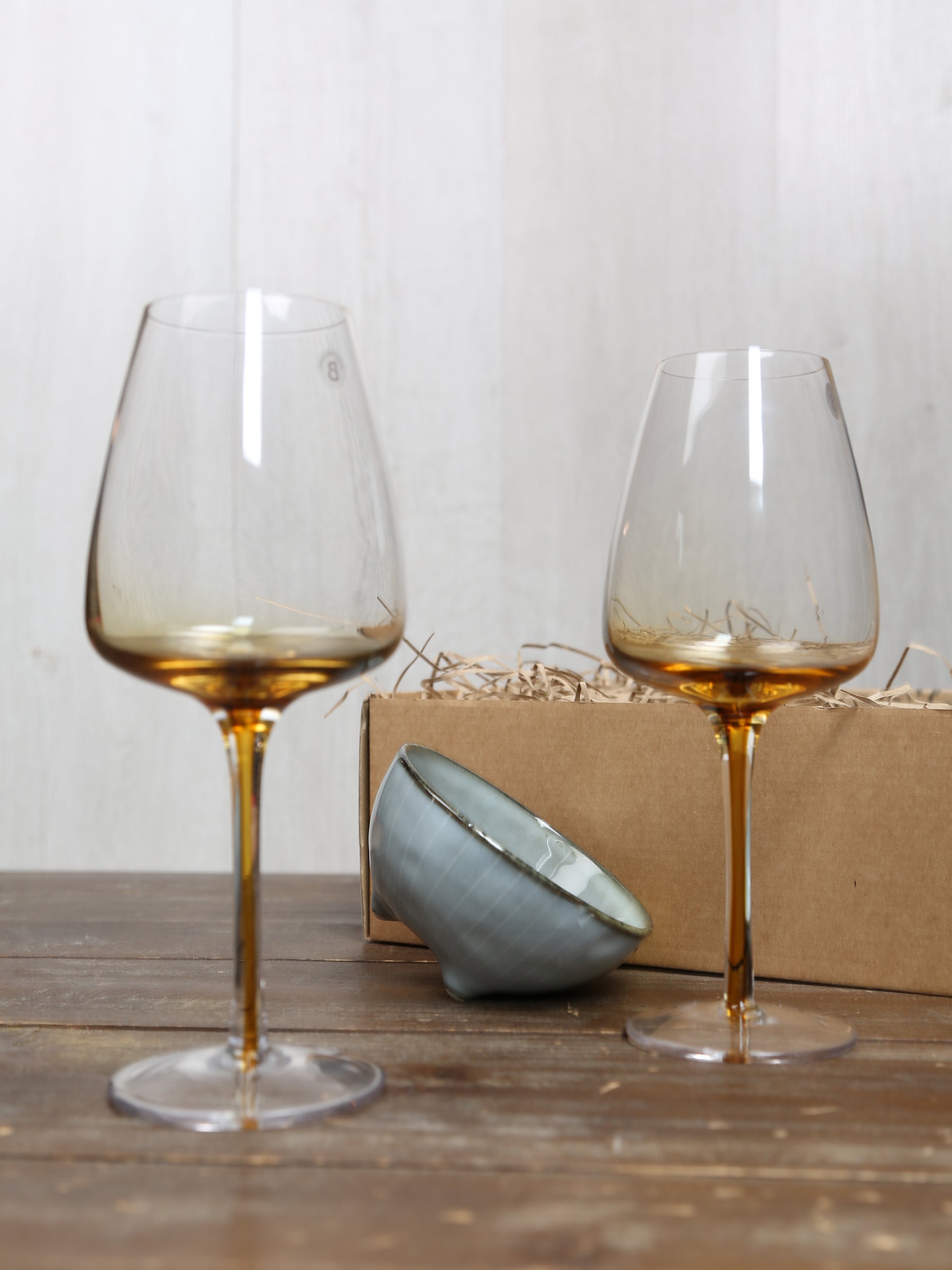 Broste White Wine Glass & Nordic Sea Nibble Bowl Set - 2 Sizes Available