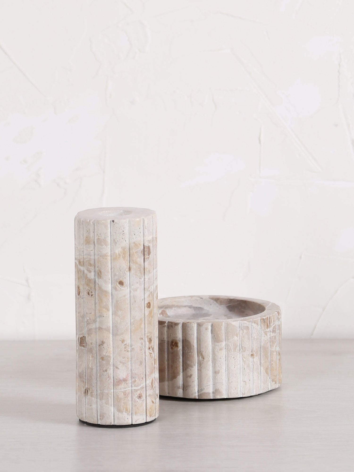 Eliana candlestick - Linen Colour - 3 Sizes available