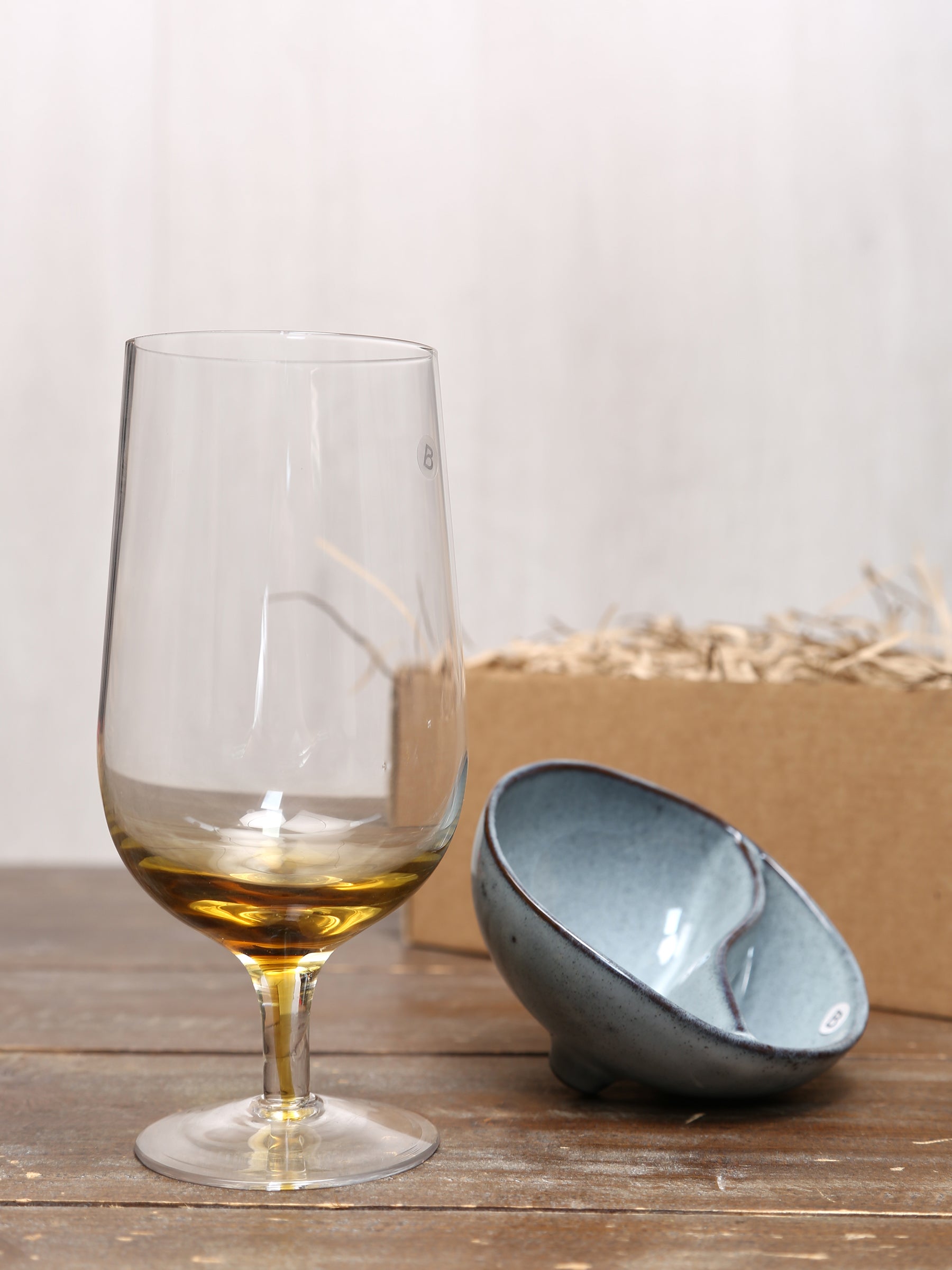 Broste Beer Glass & Nibble Bowl Set
