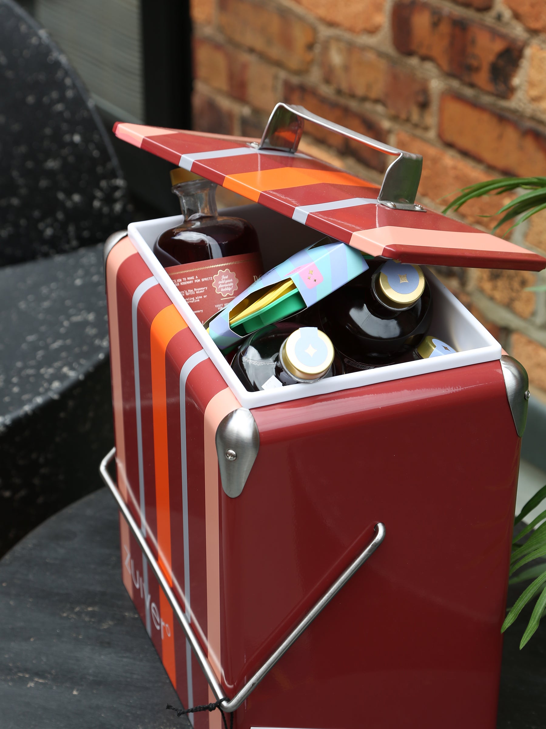 Cooler Be Wine Cool Box - Burgundy Stripe