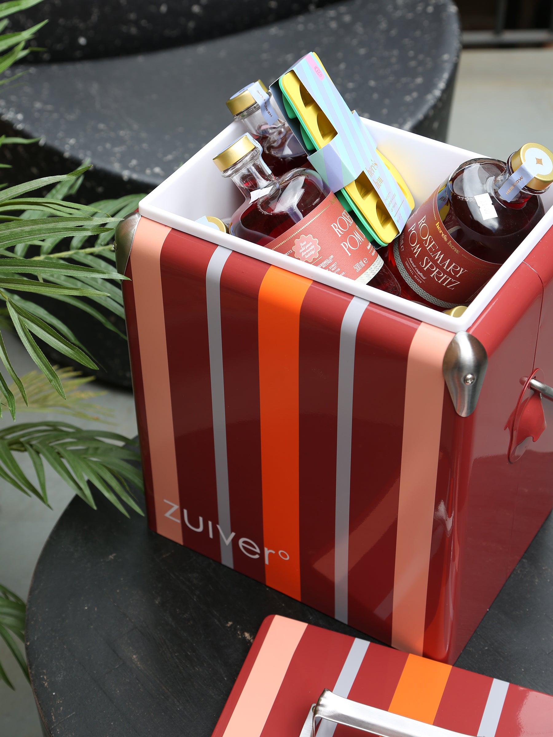 Cooler Be Wine Cool Box - Burgundy Stripe
