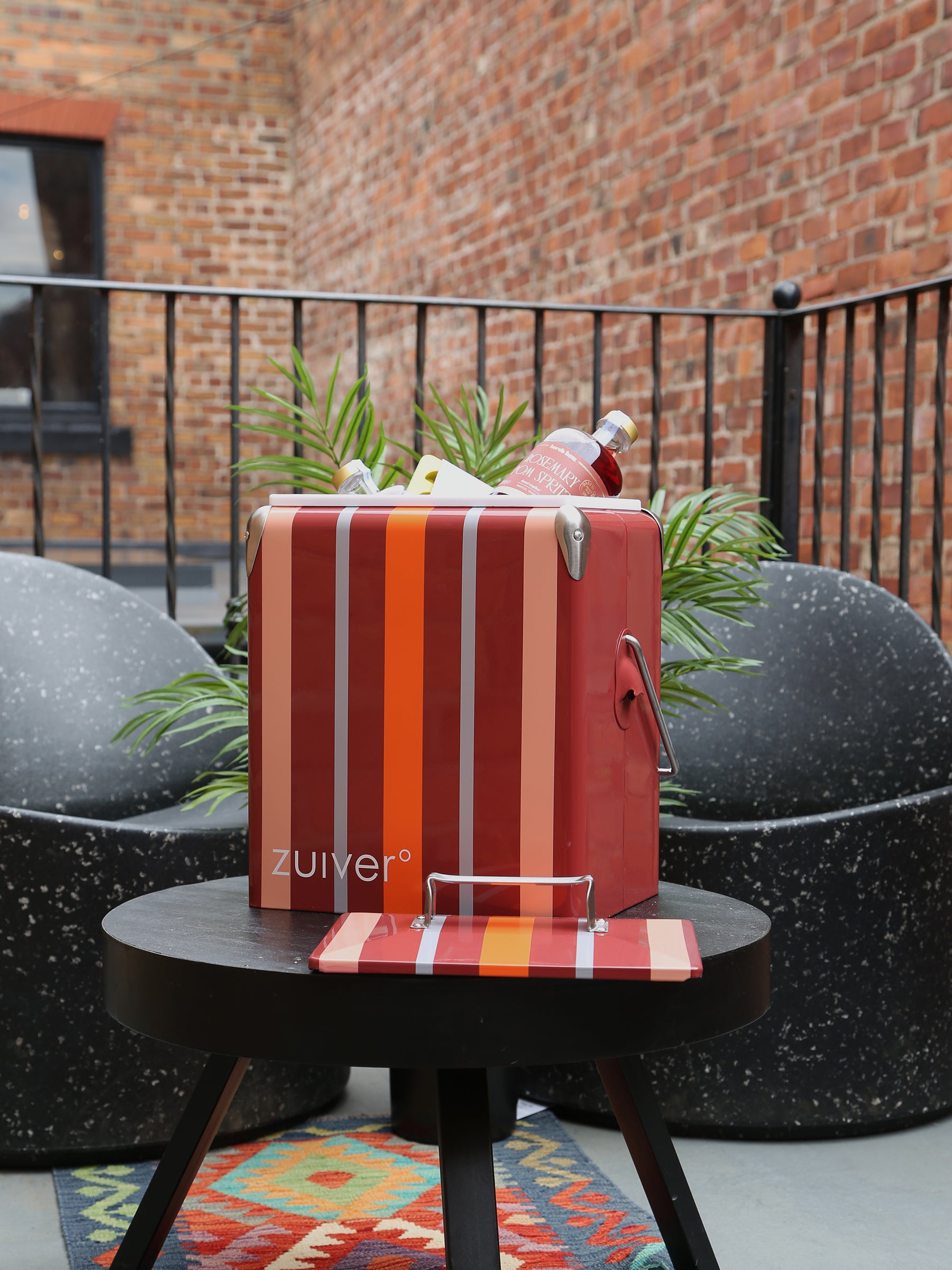Cooler Be Wine Cool Box - Burgundy Stripe