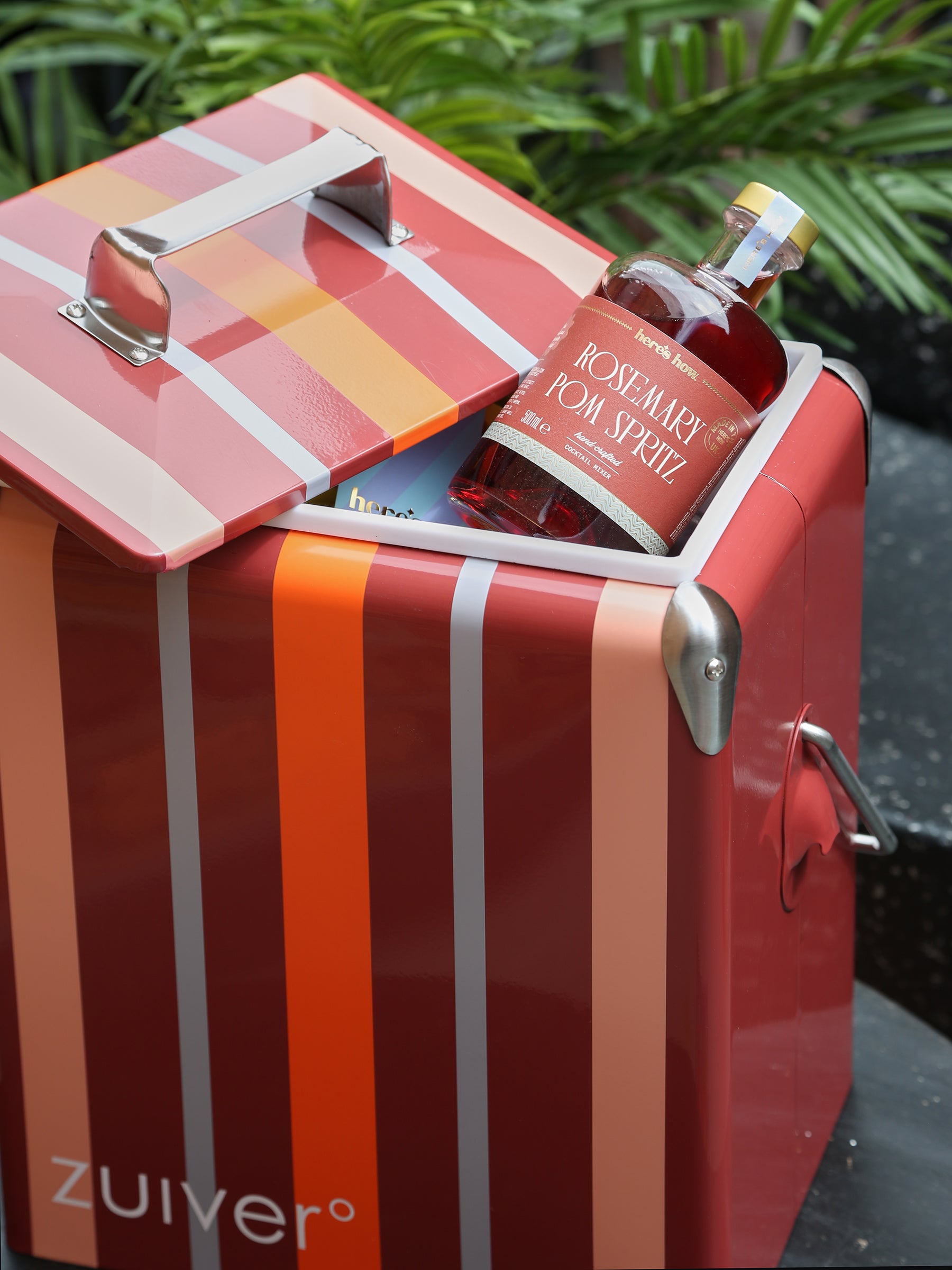Cooler Be Wine Cool Box - Burgundy Stripe