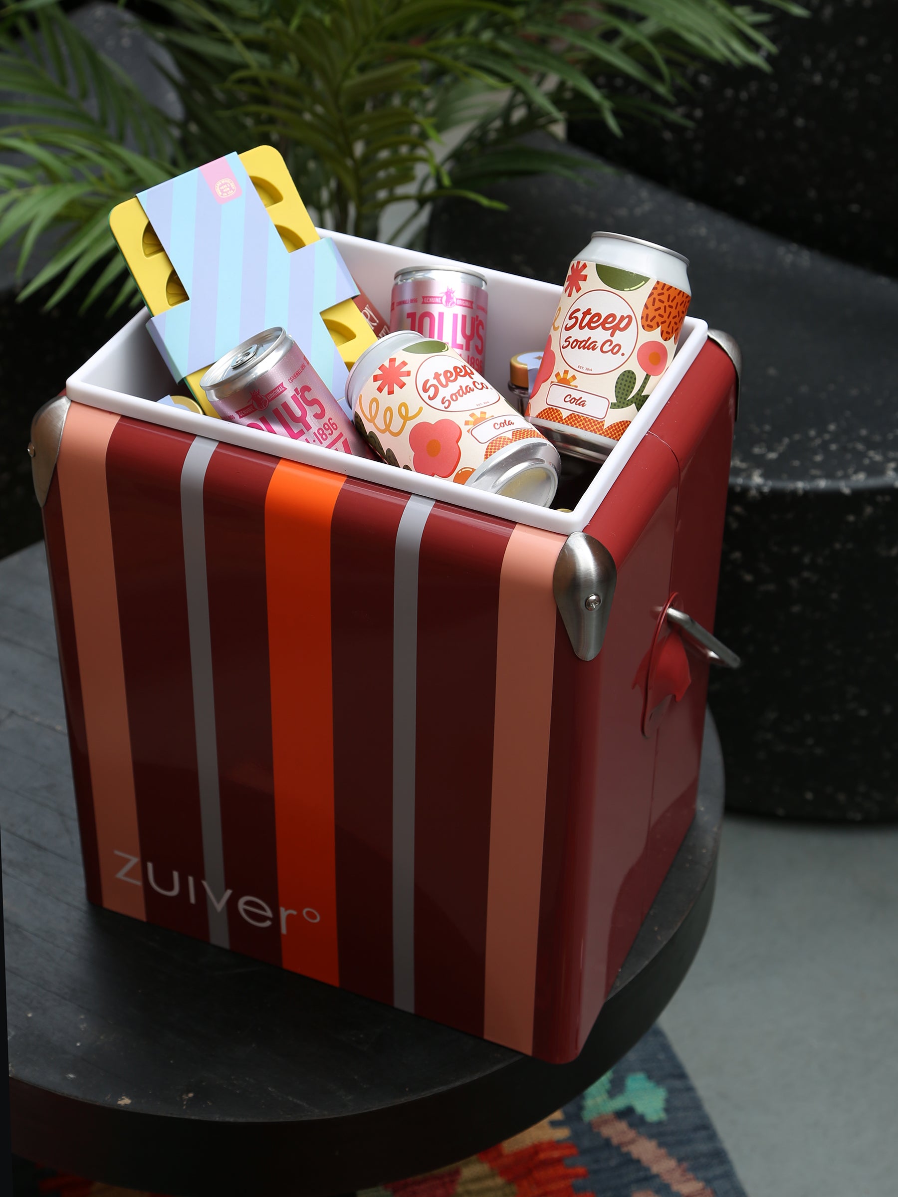 Cooler Be Wine Cool Box - Burgundy Stripe