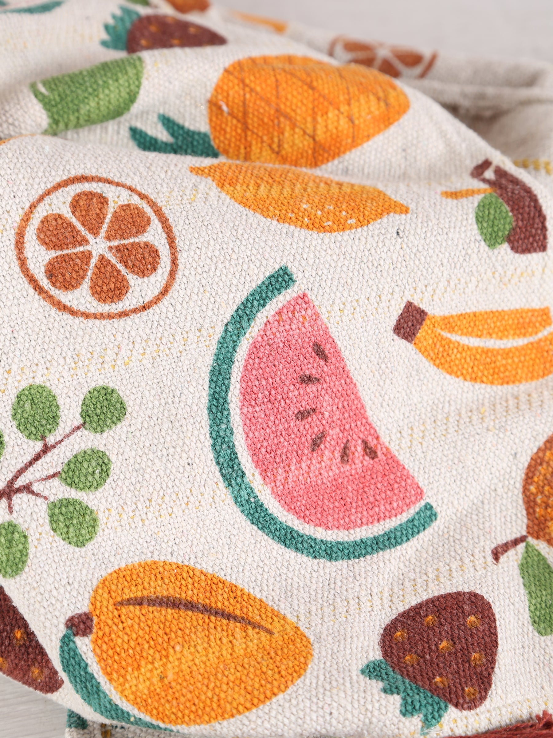 Fruttia Throw - Patterned - Recycled Cotton - Terracotta Tones